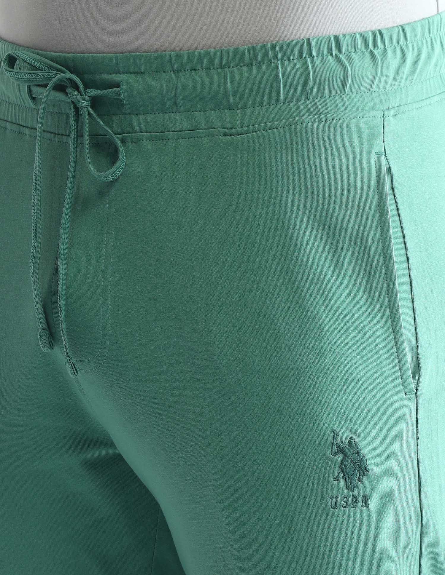 Solid Mid-Rise Solid OJ007 Joggers Malachite Green - U.S. POLO ASSN. | Large