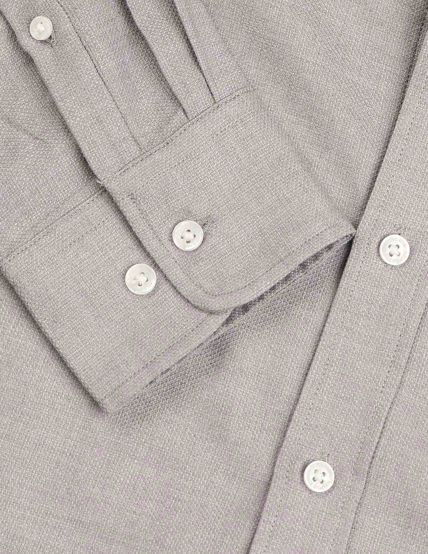 Tailored Fit Pure Cotton Dobby Shirt Grey - U.S. Polo Assn. India | Large