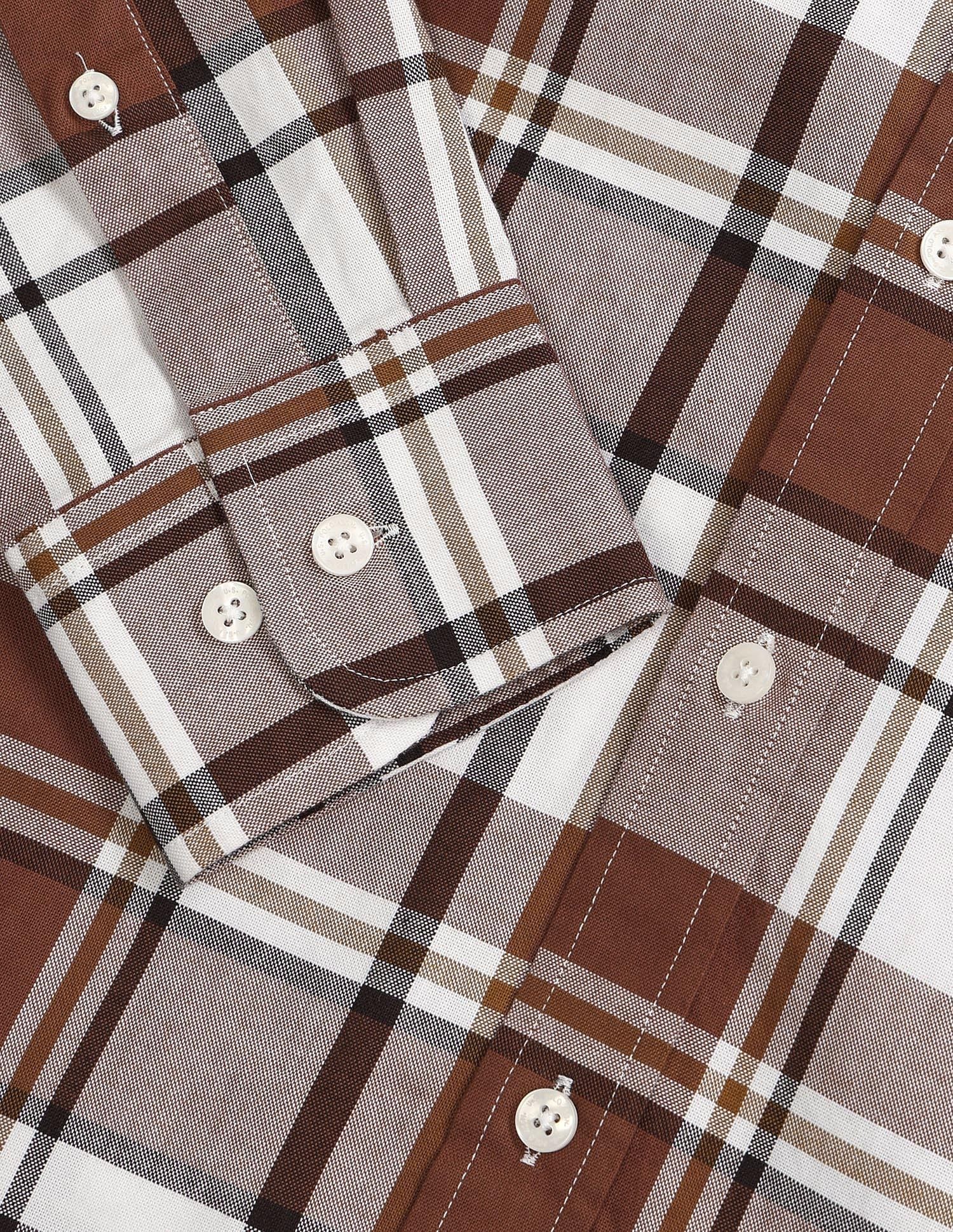 Tailored Fit Dobby Checked Shirt Rust - U.S. POLO ASSN. | Large