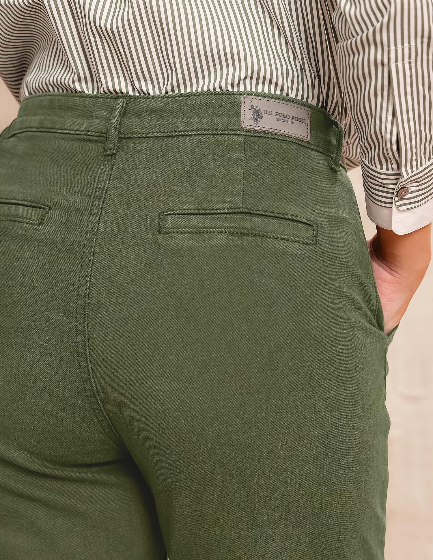 High Rise Straight Fit Jeans Green - U.S. POLO ASSN. | Large