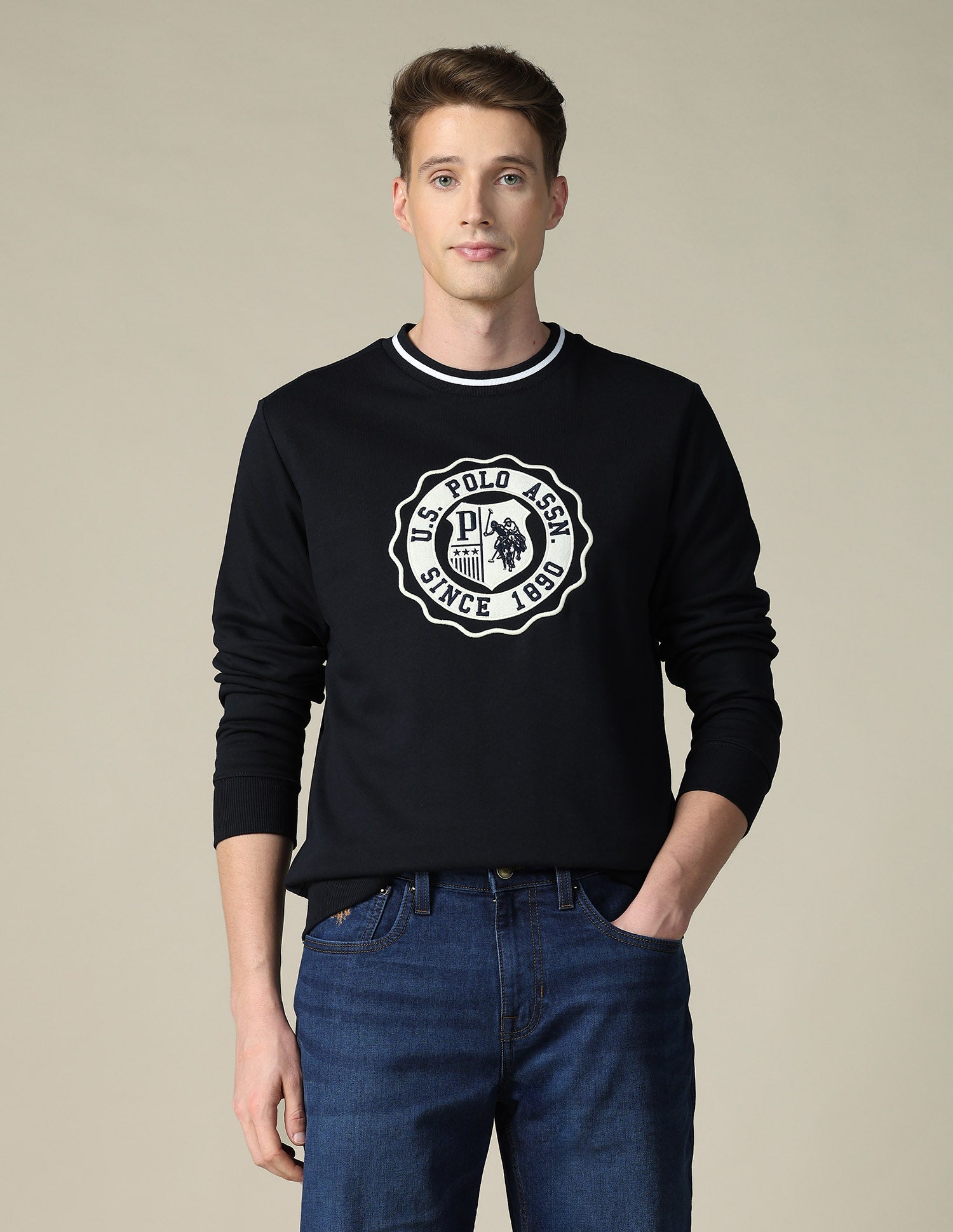 Brand Embroidered Regular Fit Sweatshirt Navy - U.S. POLO ASSN. | Large