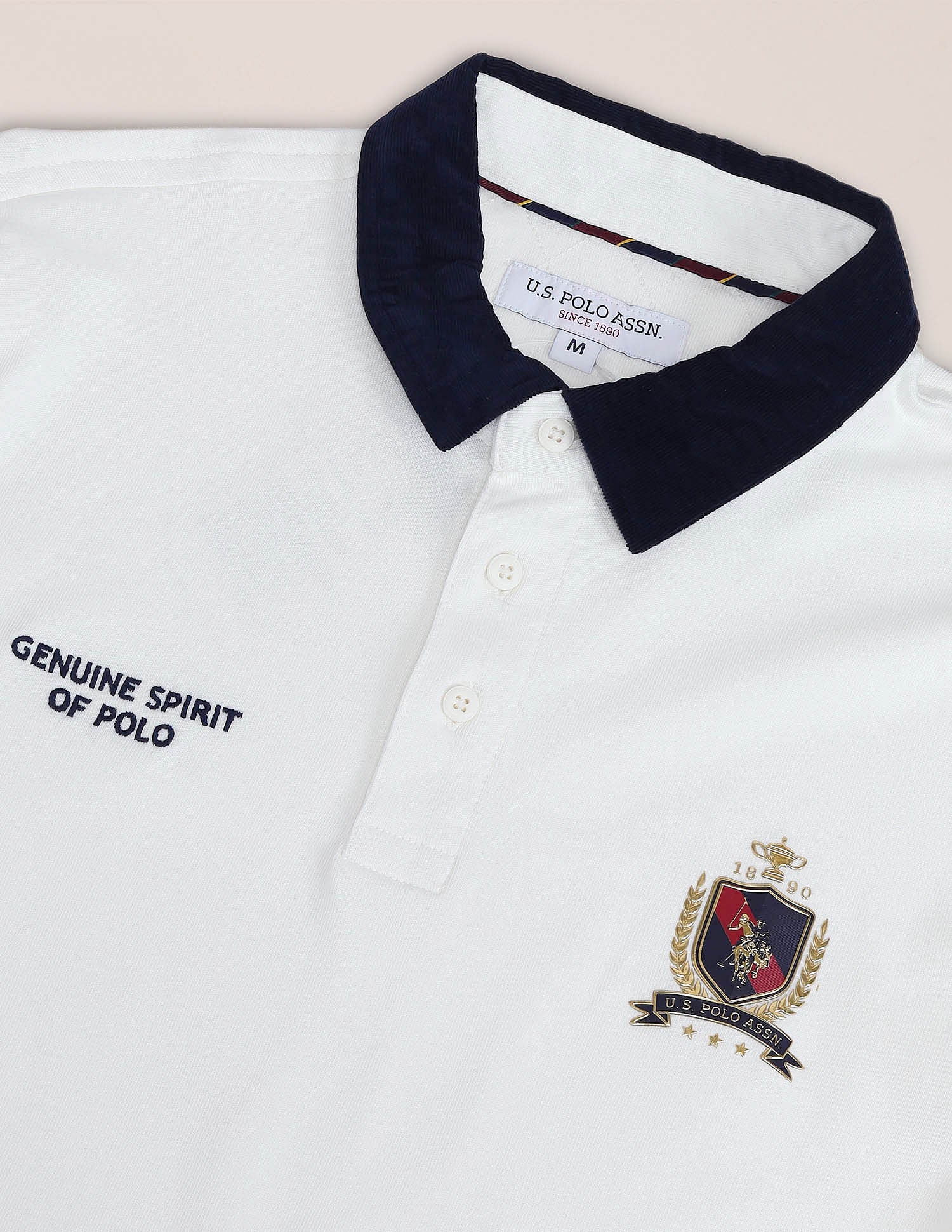 Slim Fit Solid Polo Shirt Off White - U.S. POLO ASSN. | Large