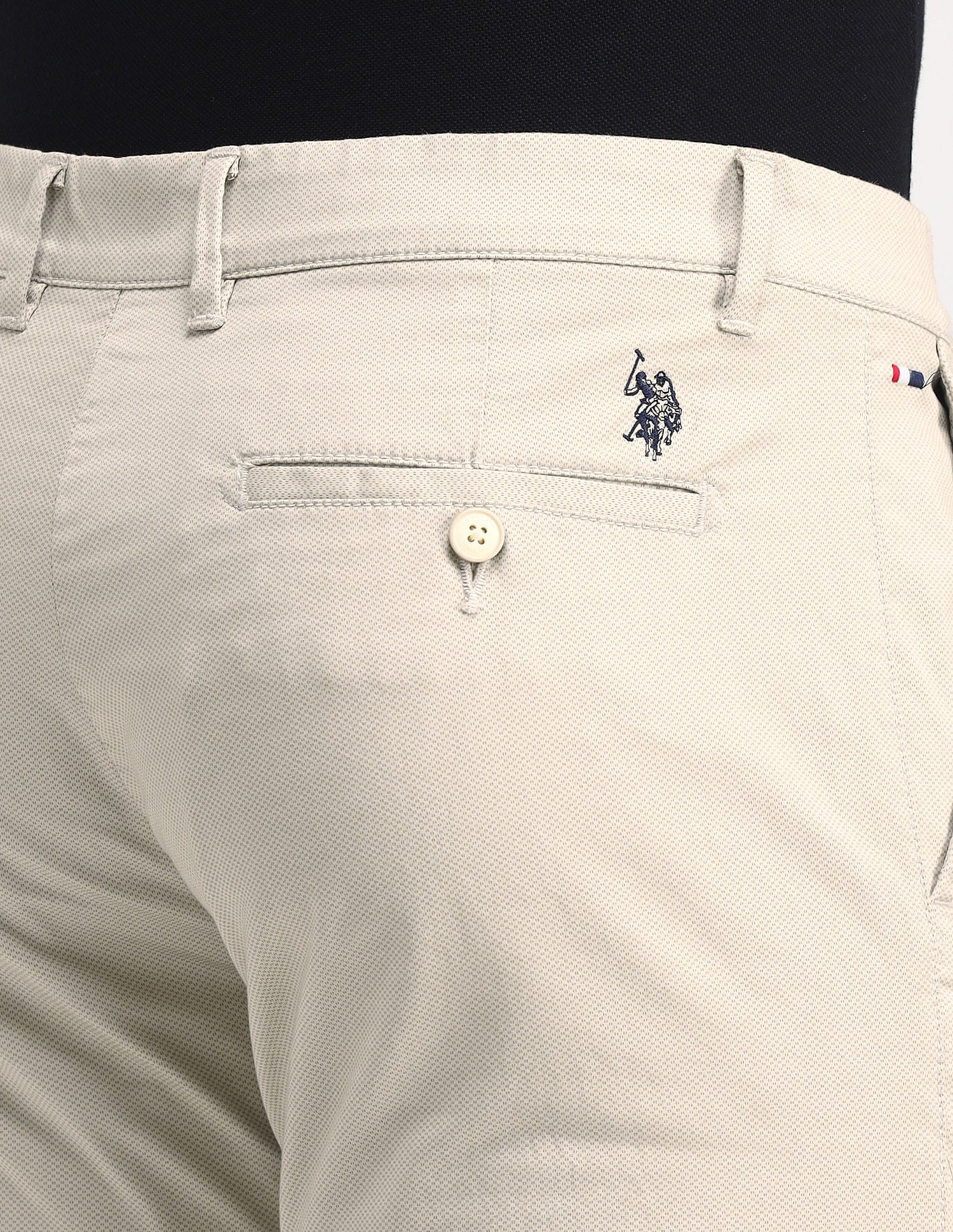 Mid Rise Regular Fit Trousers Beige - U.S. POLO ASSN. | Large