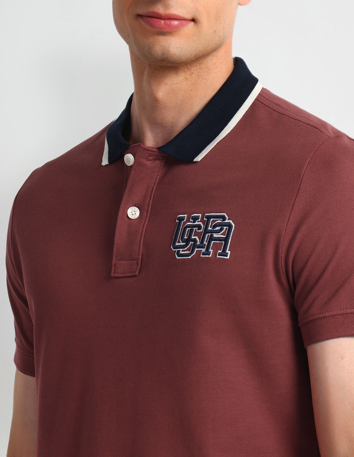 Muscle Fit Solid Polo Shirt Brown - U.S. Polo Assn. India | Large