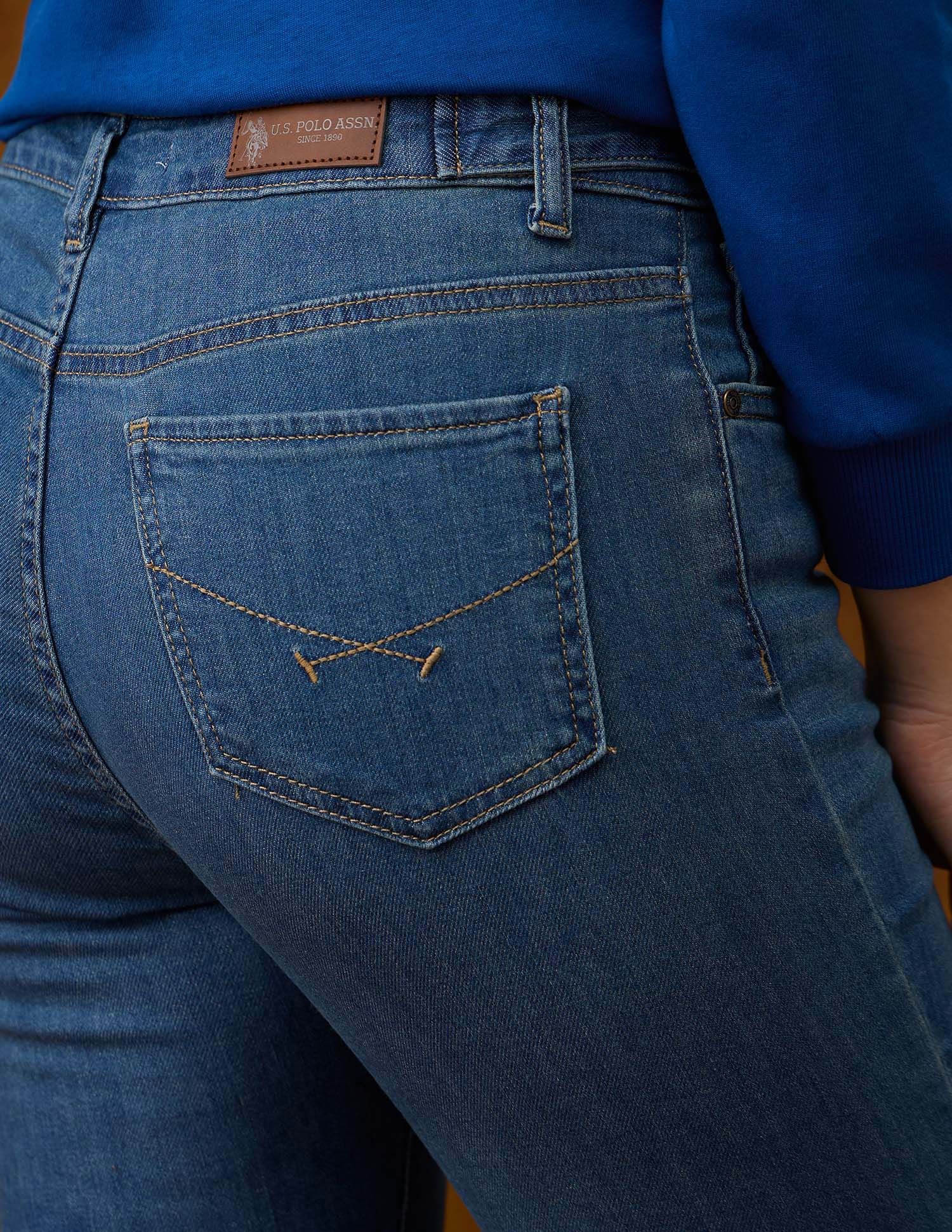 High Rise Flared Fit Jeans Blue - U.S. POLO ASSN. | Large