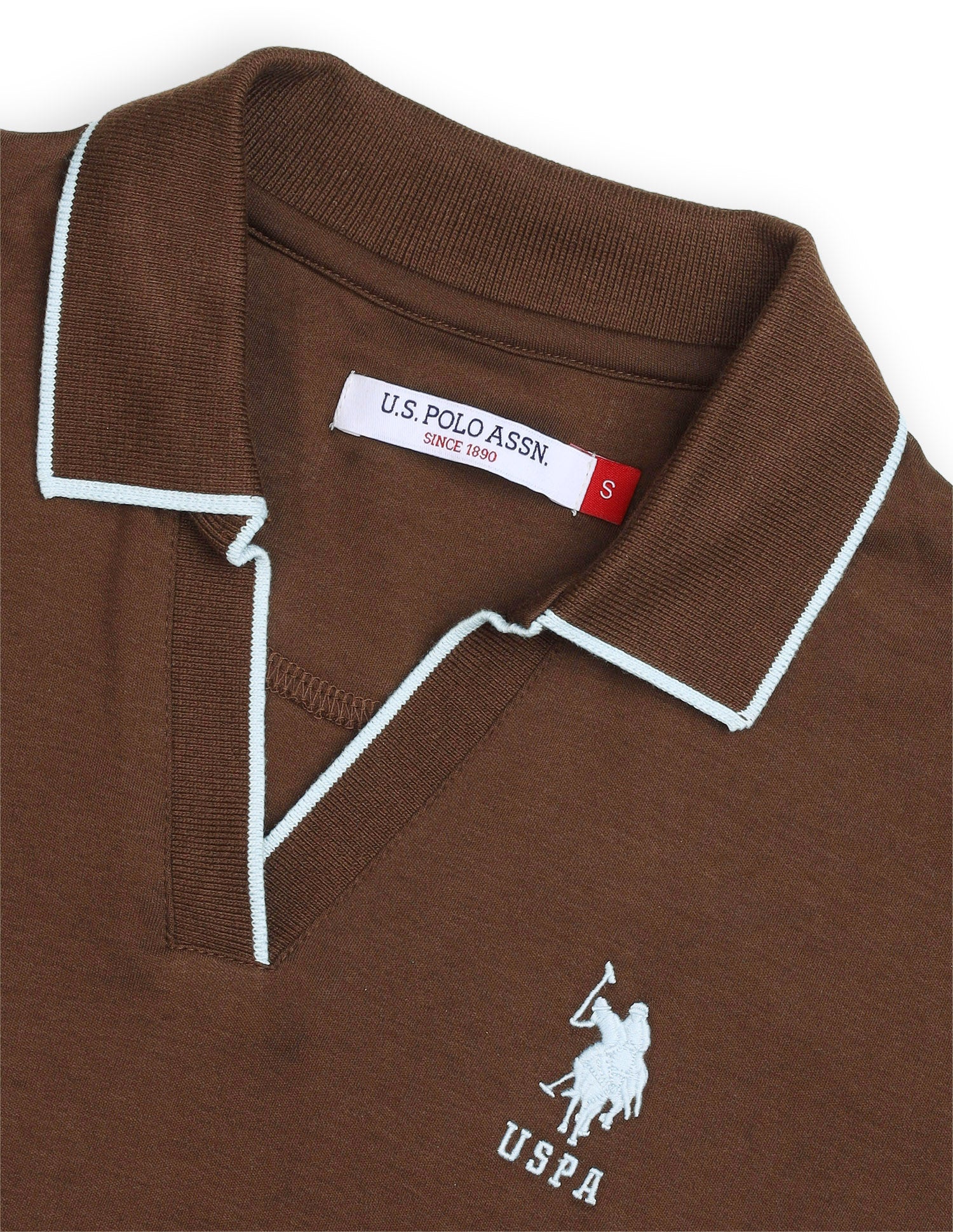 Solid Regular Fit Polo Shirt Brown - U.S. Polo Assn. India | Large