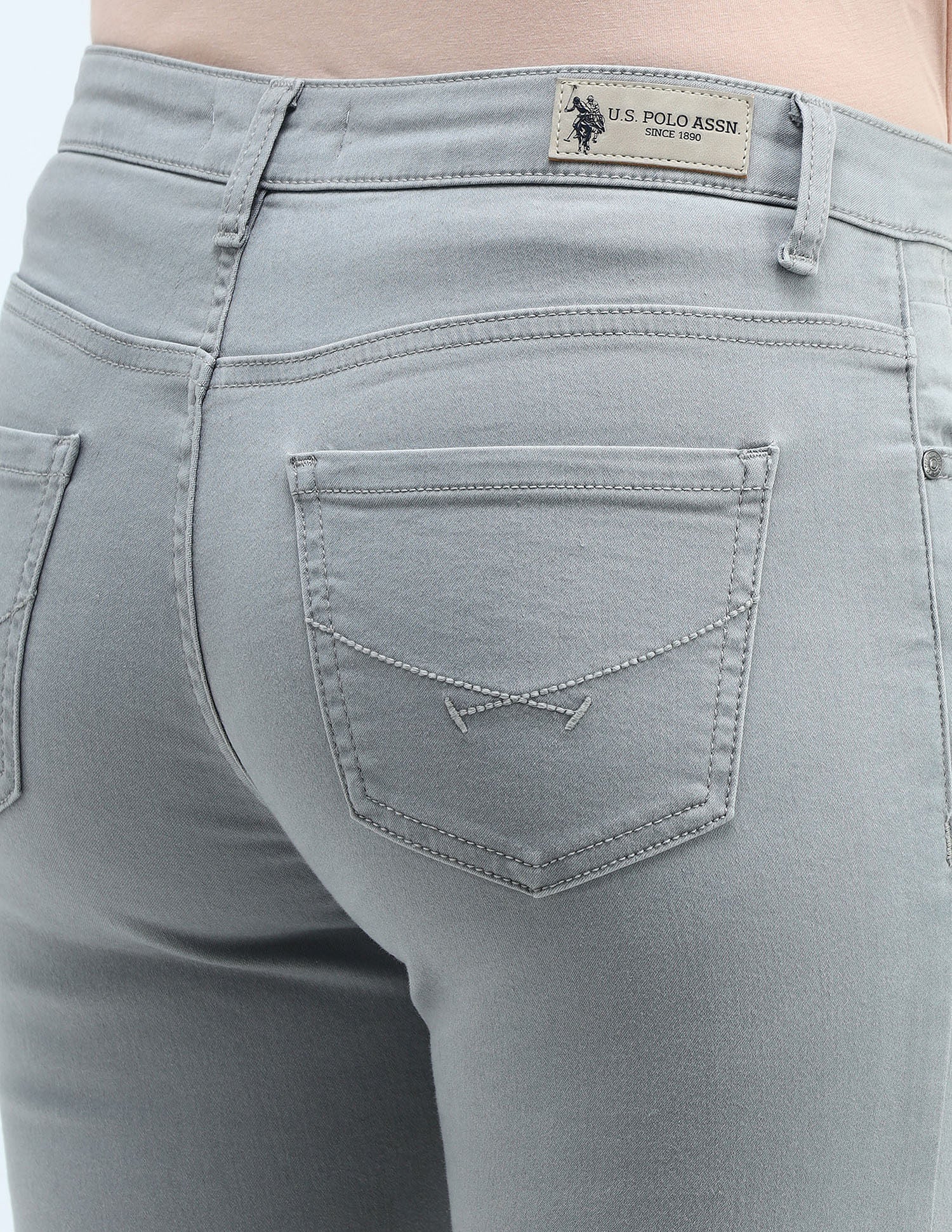 Mid Rise Slim Fit Jeans Grey - U.S. Polo Assn. India | Large