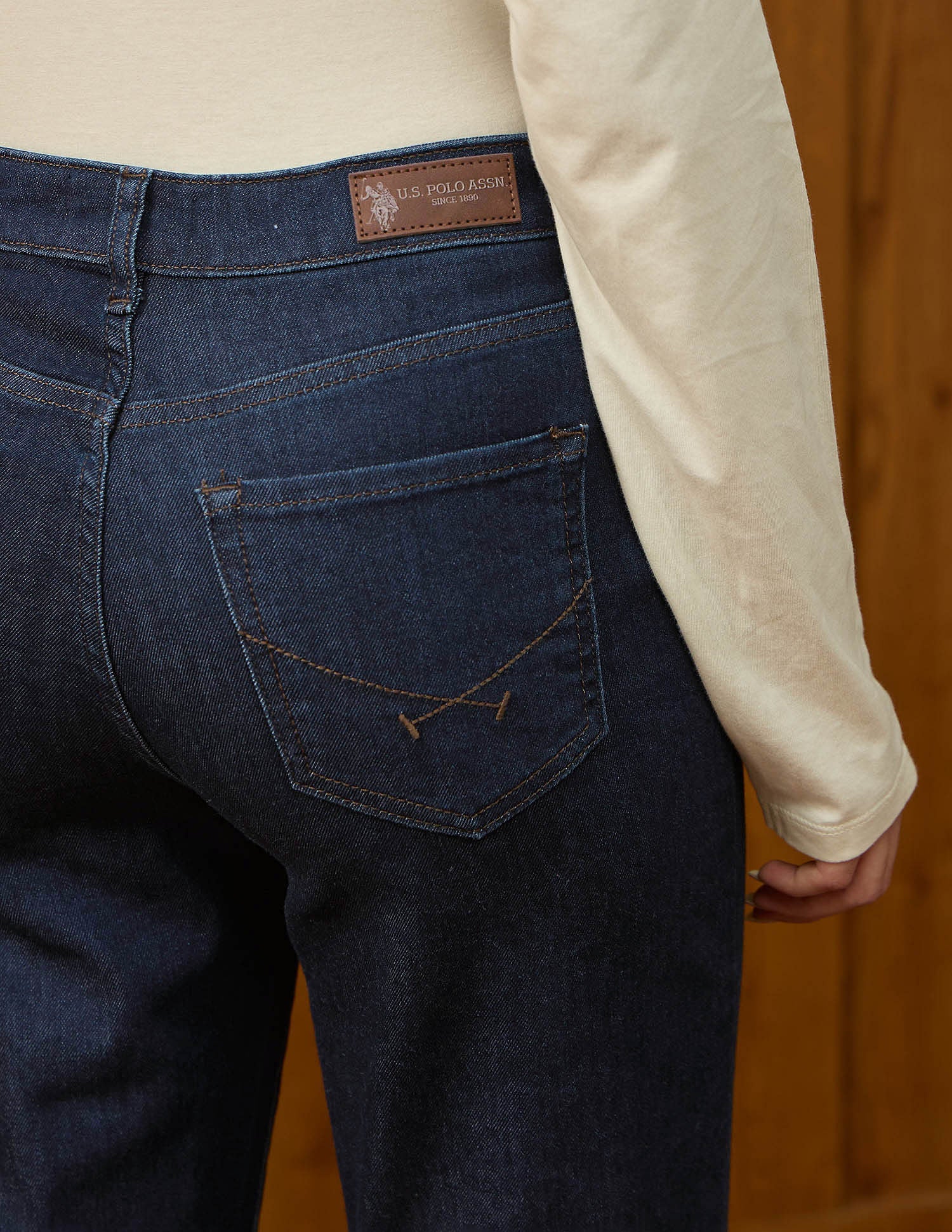 High Rise Straight Fit Jeans Dark Blue Tint - U.S. POLO ASSN. | Large