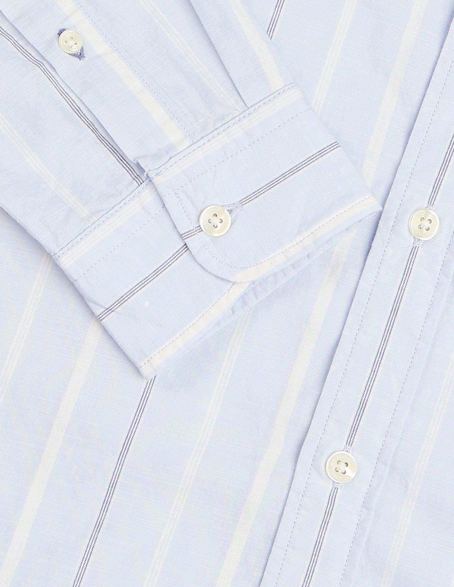 Vertical Striped Pure Cotton Shirt Light Blue - U.S. POLO ASSN. | Large