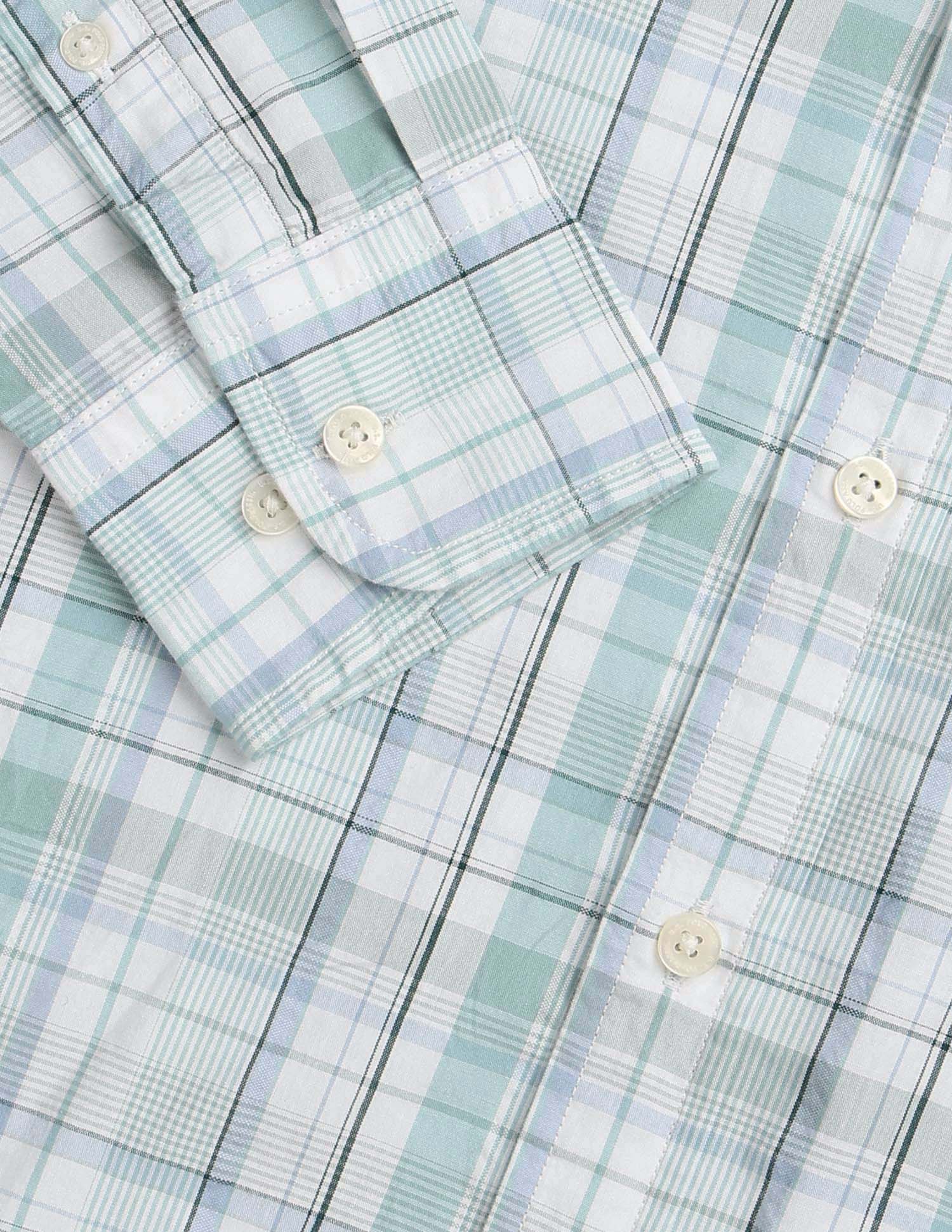 Tartan Checked Seersucker Shirt Light Green - U.S. Polo Assn. India | Large