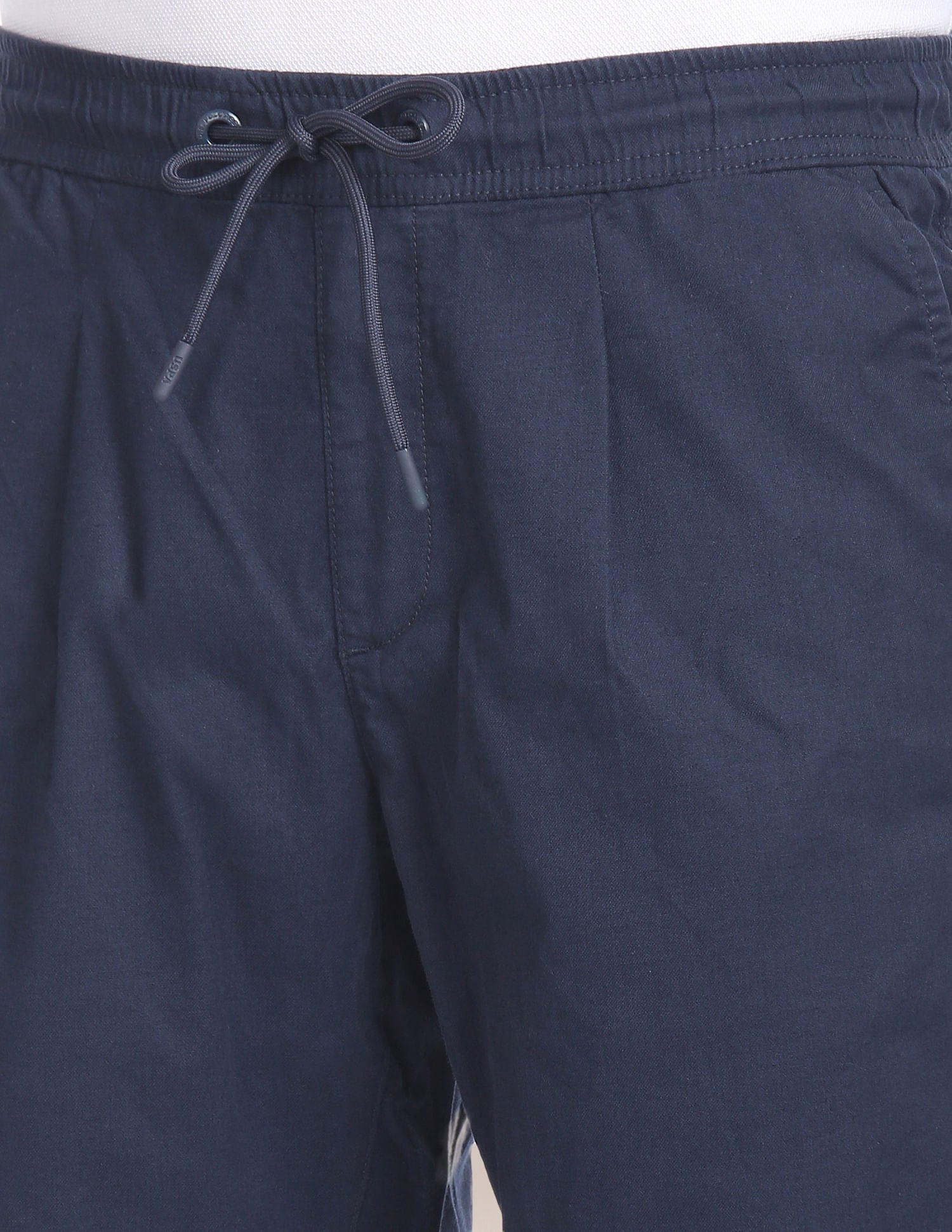 Elasticised Waist Twill Shorts Navy - U.S. Polo Assn. India | Large