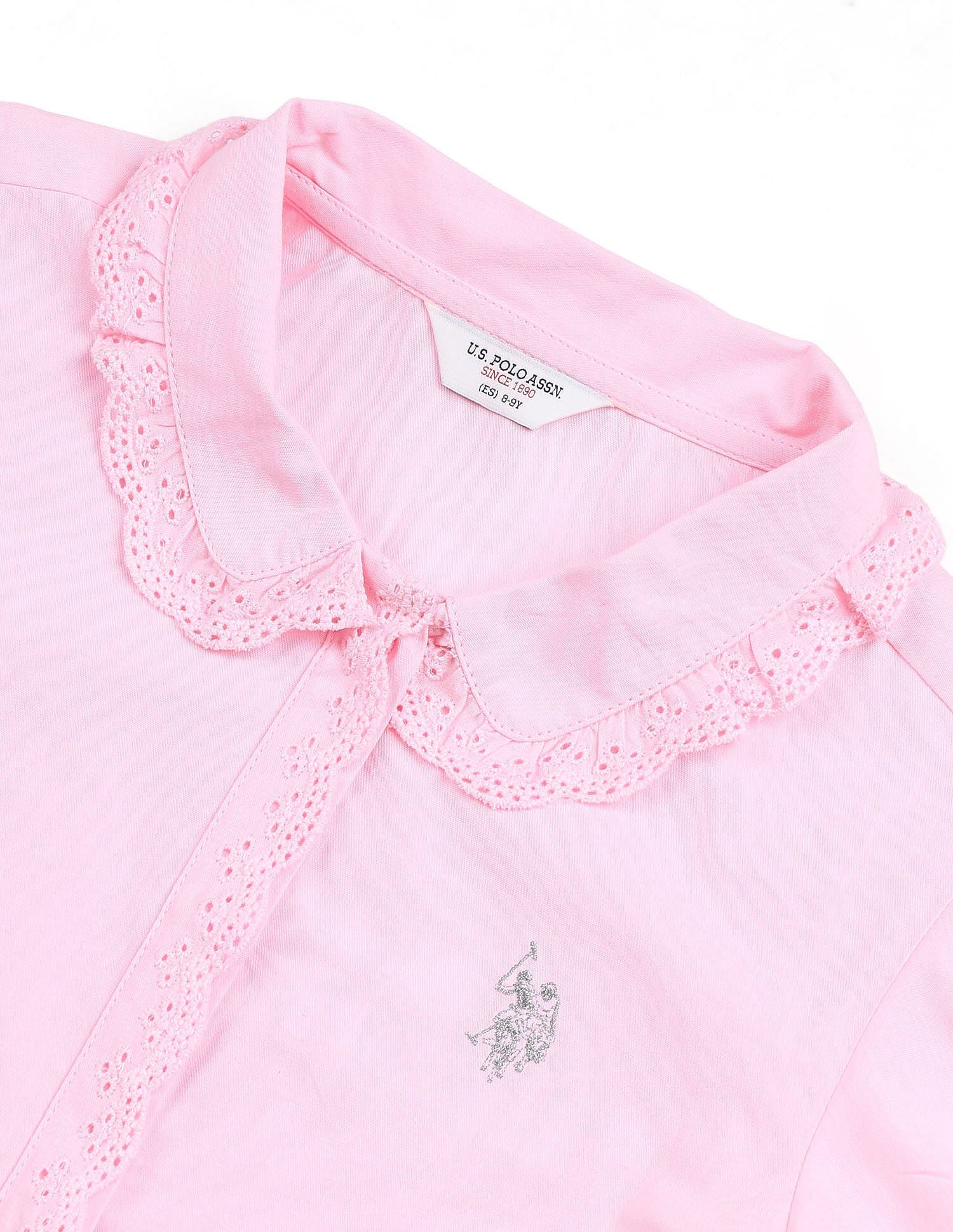 Girls Schiffli Top Light Pink - U.S. POLO ASSN. | Large