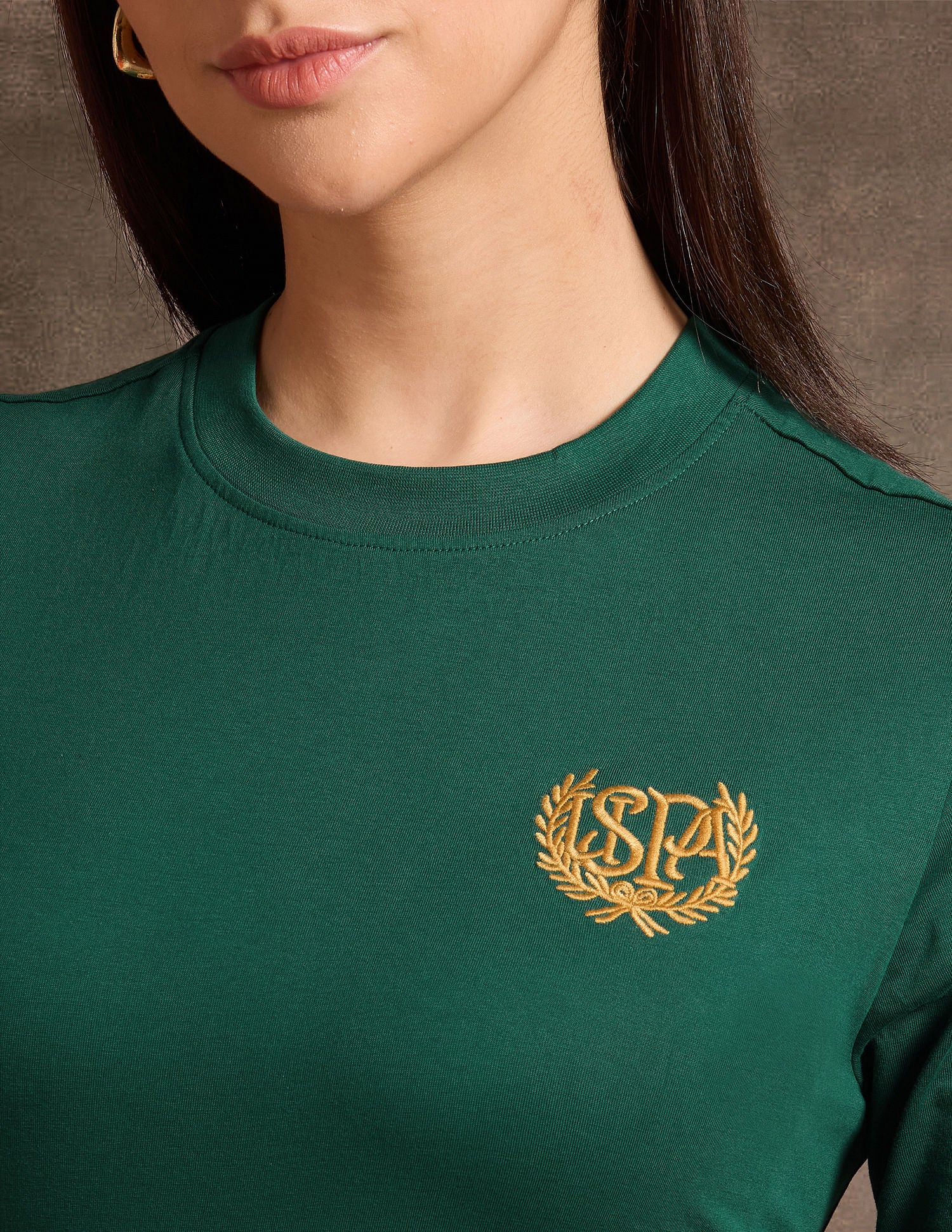 Boxy Fit Crest Logo T-Shirt Dark Green - U.S. POLO ASSN. | Large