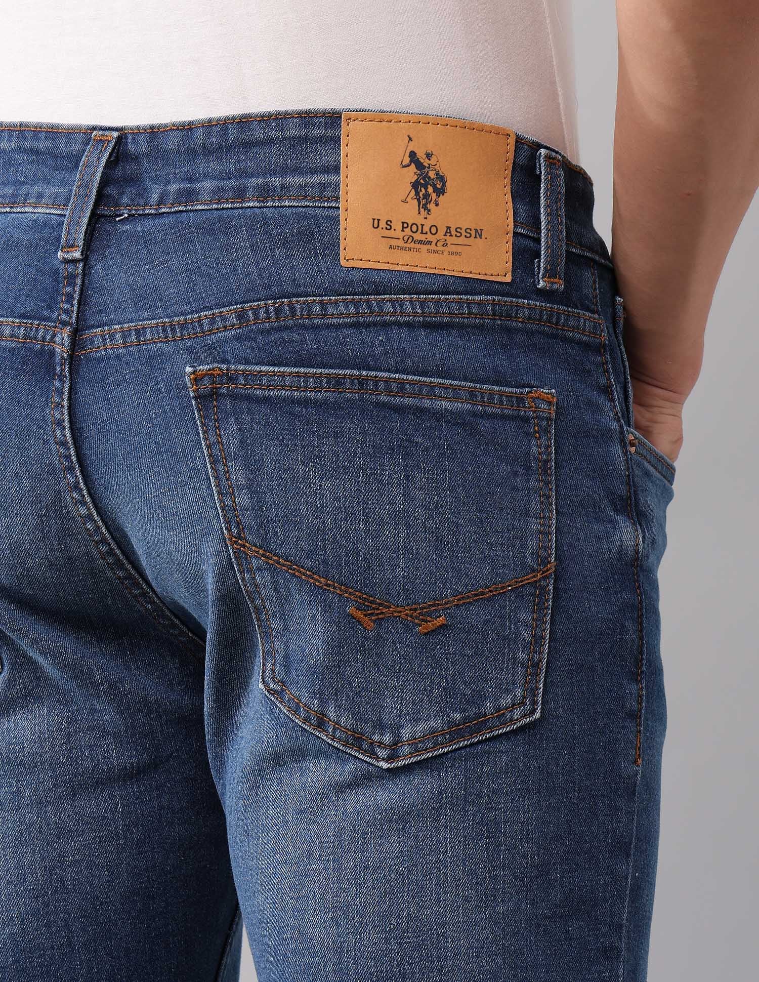 Brandon Slim Tapered Fit Blue Jeans Blue - U.S. Polo Assn. India | Large