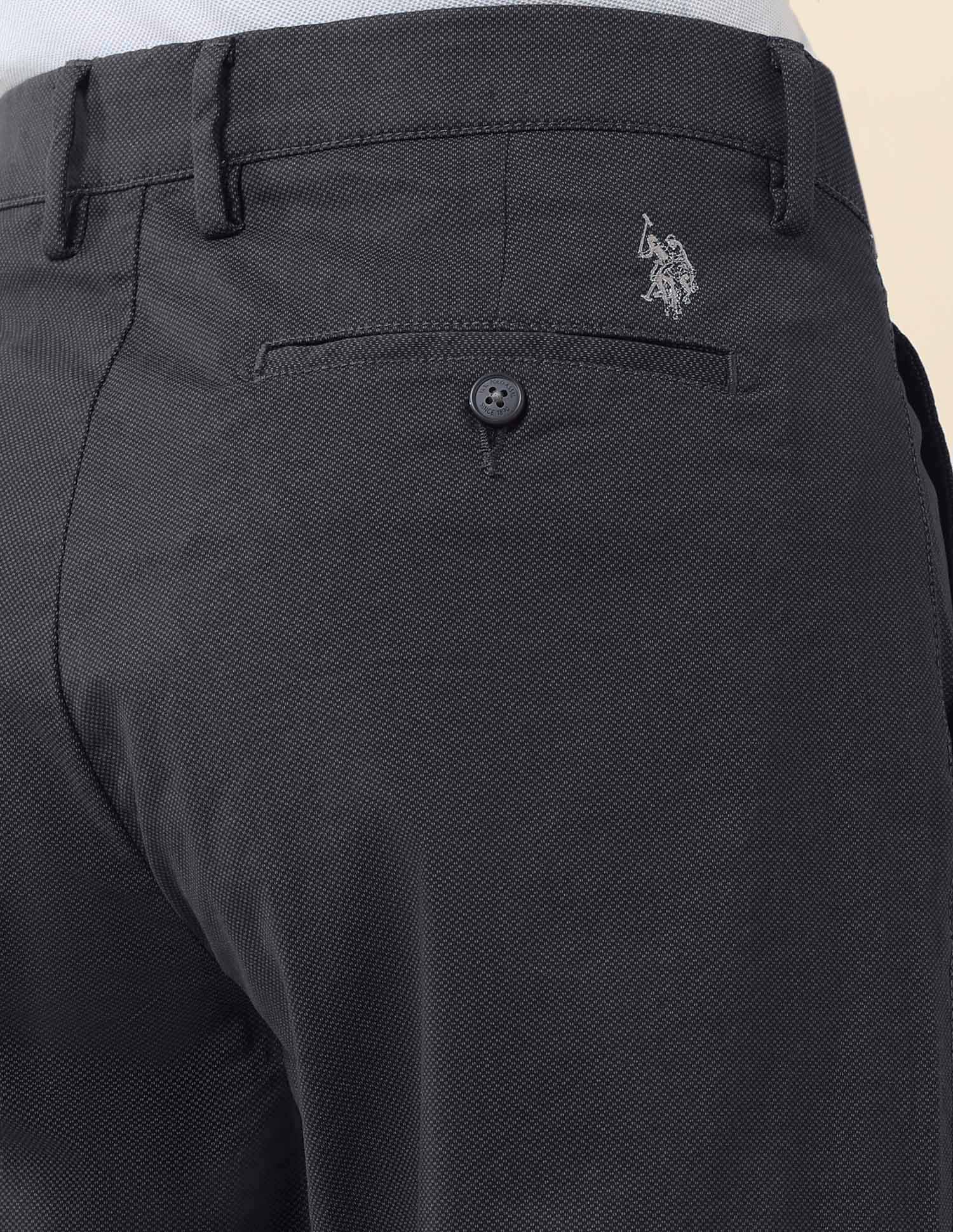 Solid Riley Straight Fit Trousers Charcoal - U.S. POLO ASSN. | Large