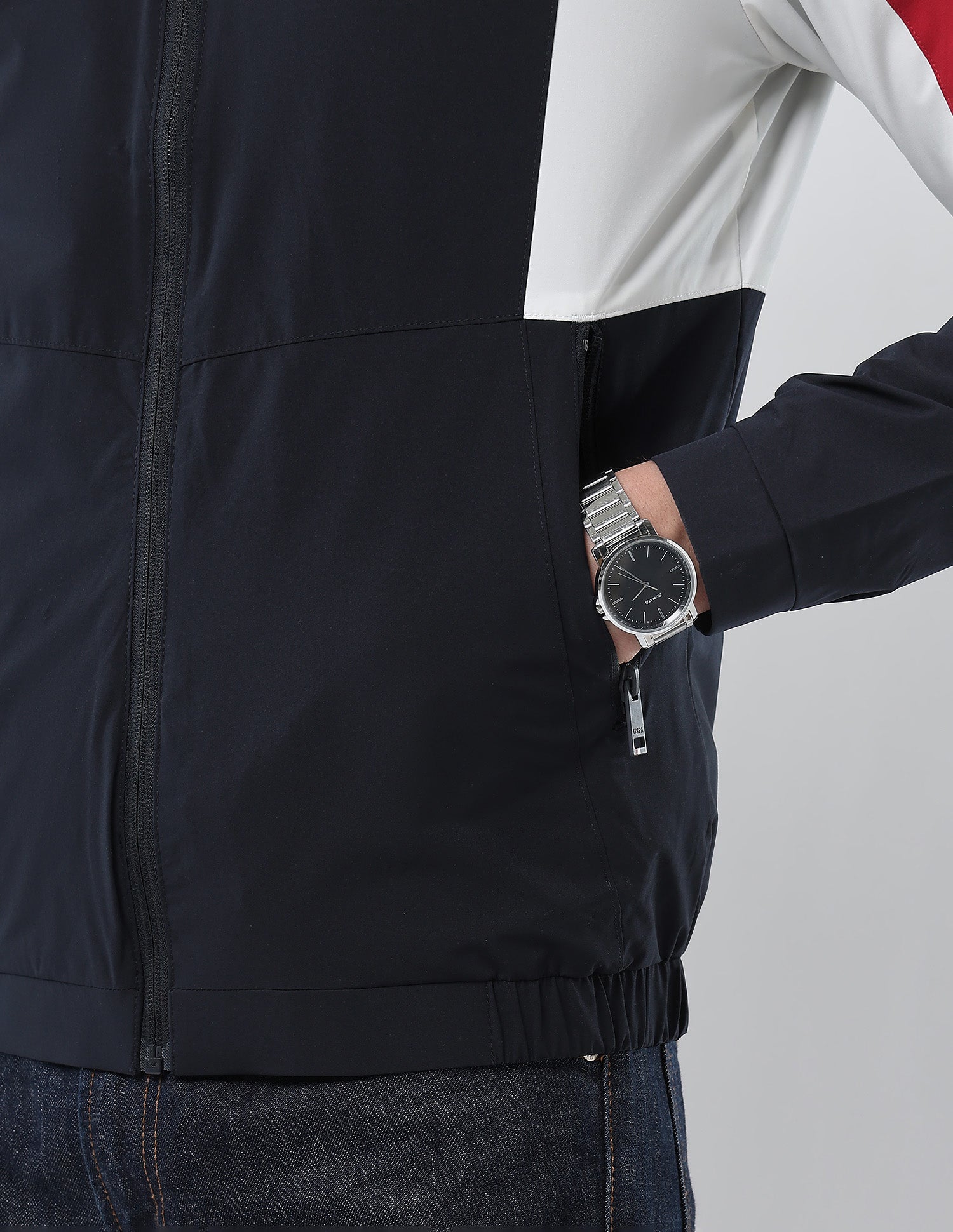 Colour Blocked Reversible Jacket Navy - U.S. POLO ASSN. | Large