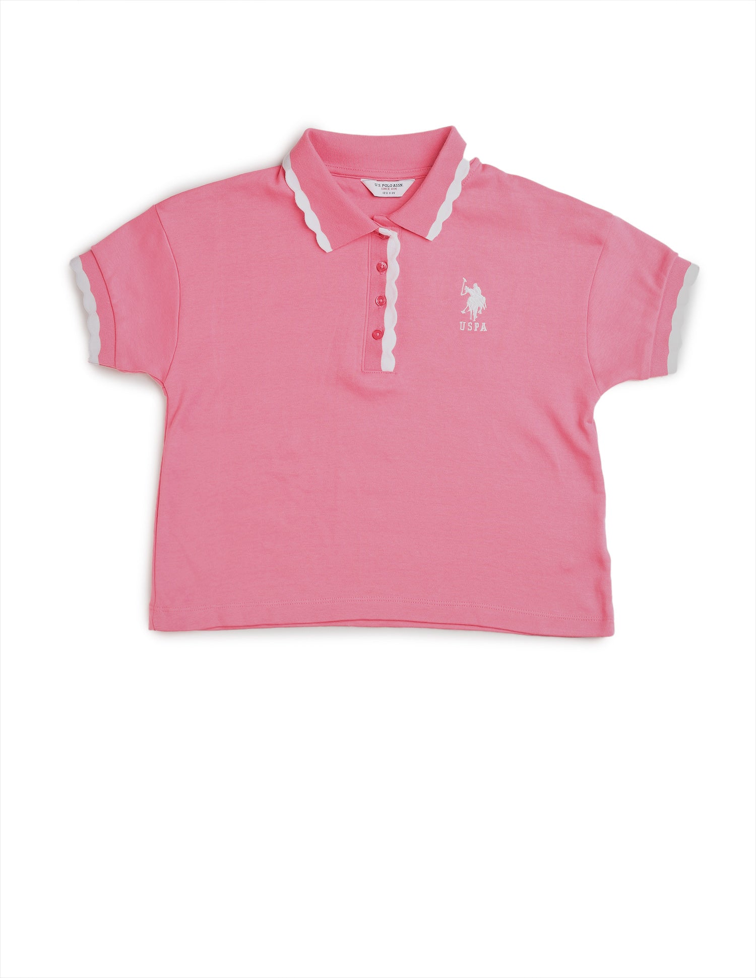 Girls Solid Boxy Fit Top Pink - U.S. POLO ASSN. | Large