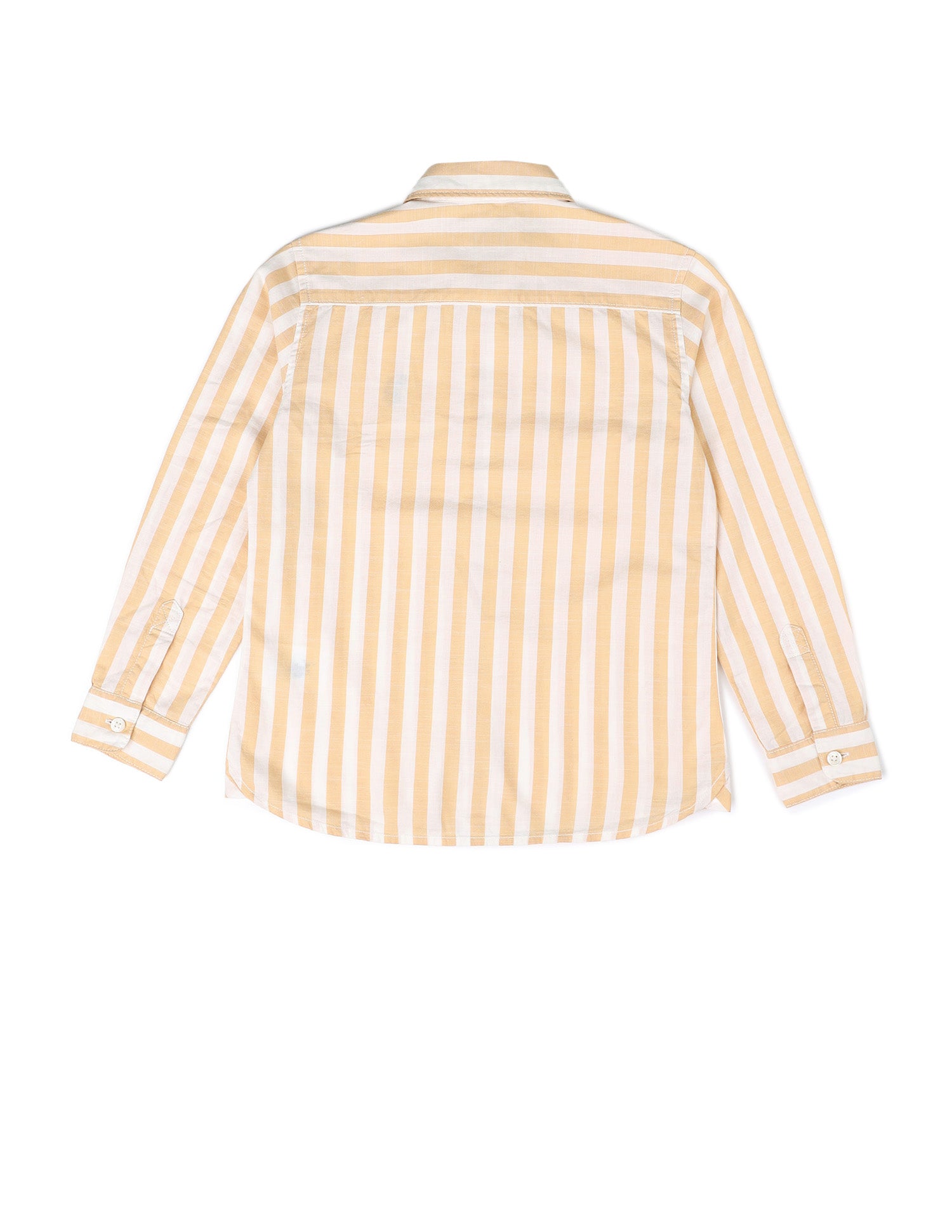 Boys Vertical Striped Regular Fit Shirt Beige - U.S. POLO ASSN. | Large
