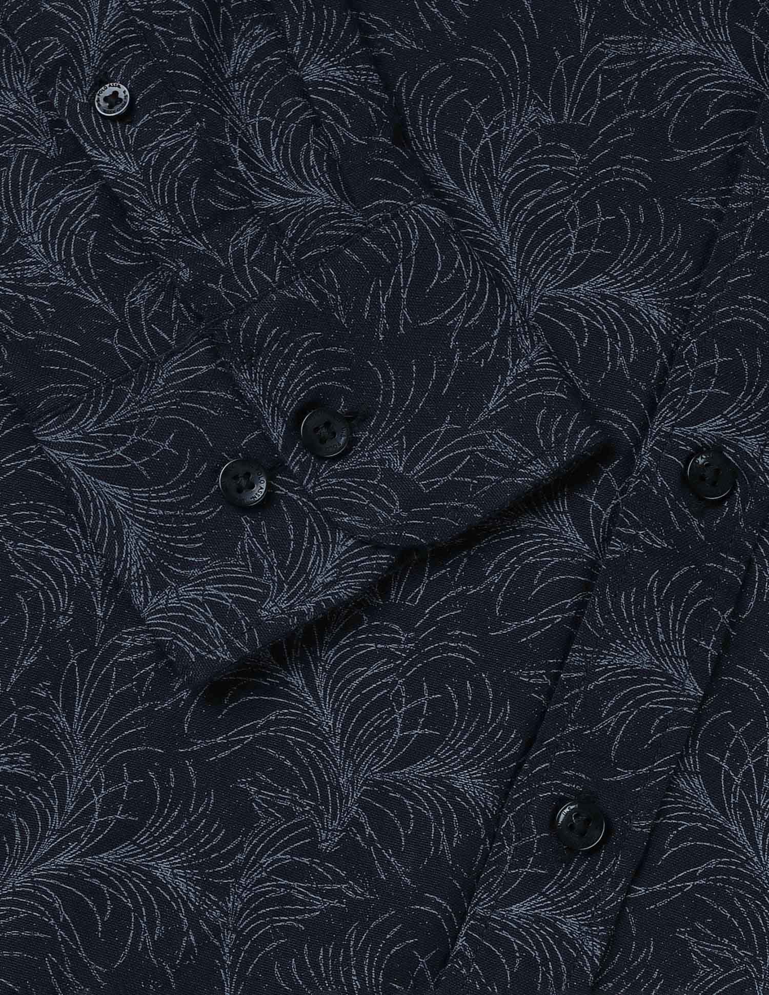 Oxford All Over Printed Shirt Black - U.S. POLO ASSN. | Large