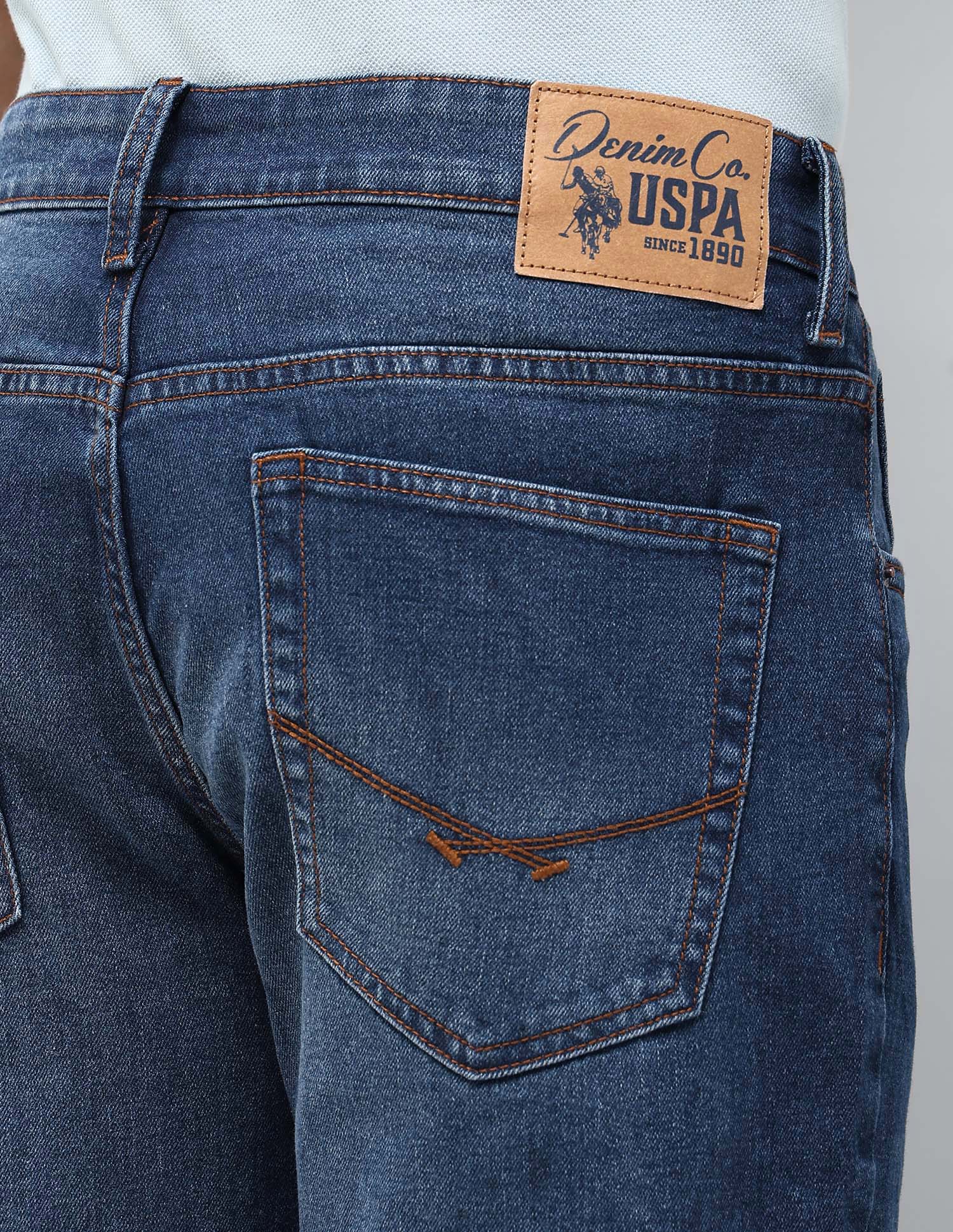 Brandon Slim Tapered Fit Blue Jeans Blue - U.S. POLO ASSN. | Large