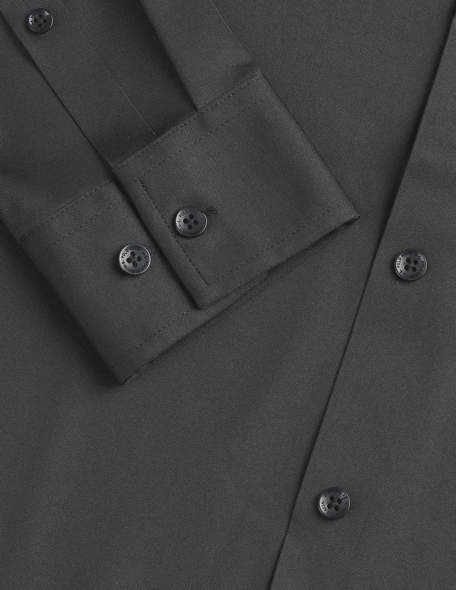 Solid Tailored Fit Shirt Dark Grey - U.S. POLO ASSN. | Large