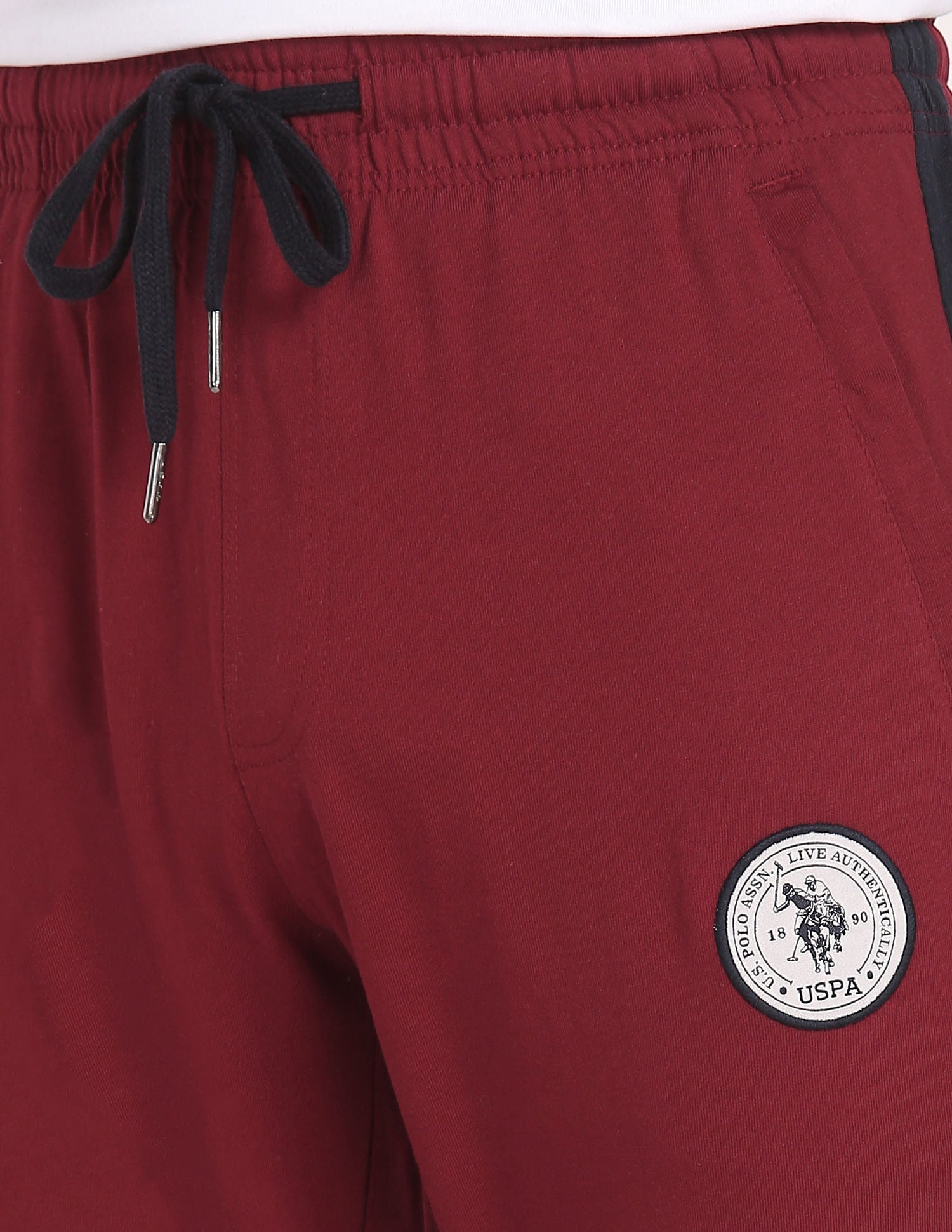 Comfort Fit Cotton Polyester I669 Lounge Track Pants - Pack Of 1 Maroon - U.S. POLO ASSN. | Large