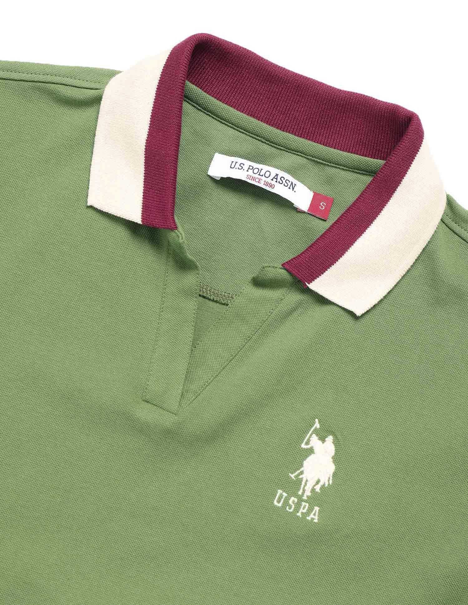 Regular Fit Solid Polo Shirt Olive - U.S. POLO ASSN. | Large