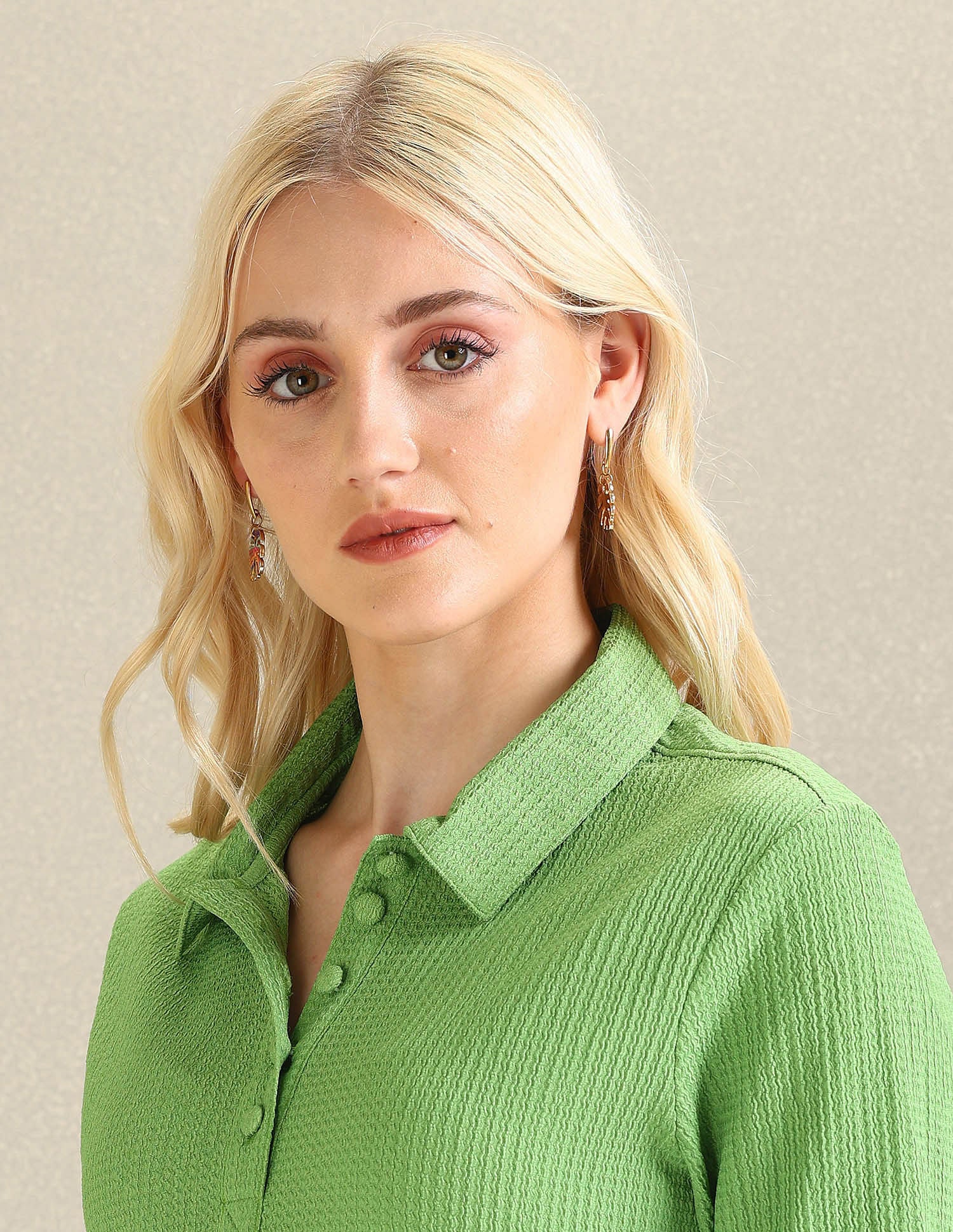 Ribbed Collar Textured Polo Shirt Green - U.S. POLO ASSN. | Large