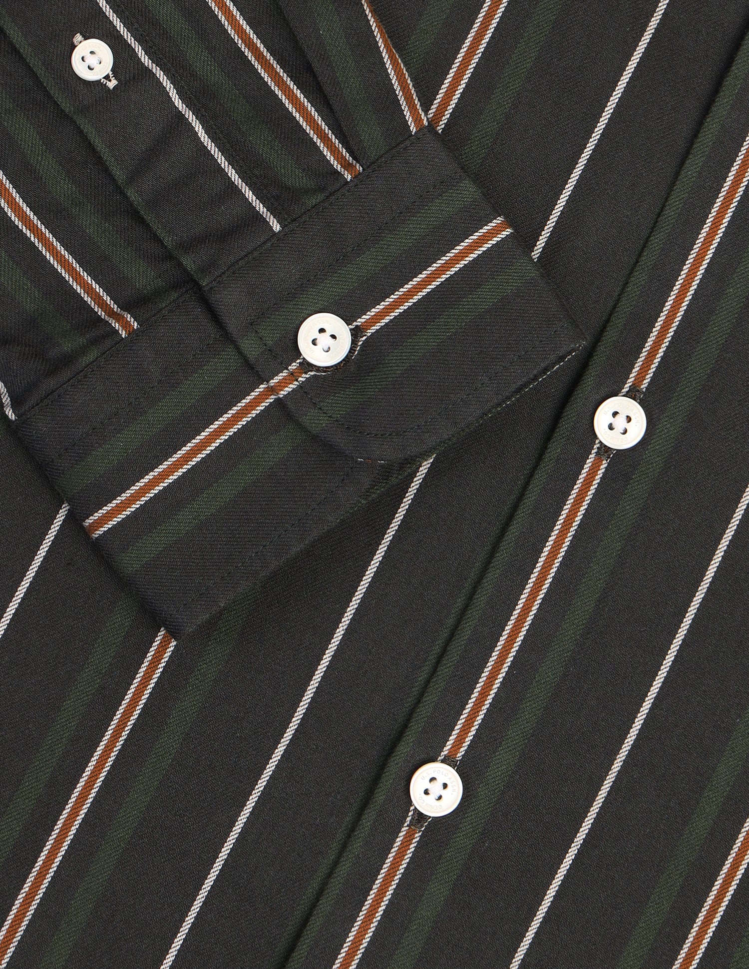 Vertical Striped Slim Fit Shirt Dark olive - U.S. POLO ASSN. | Large