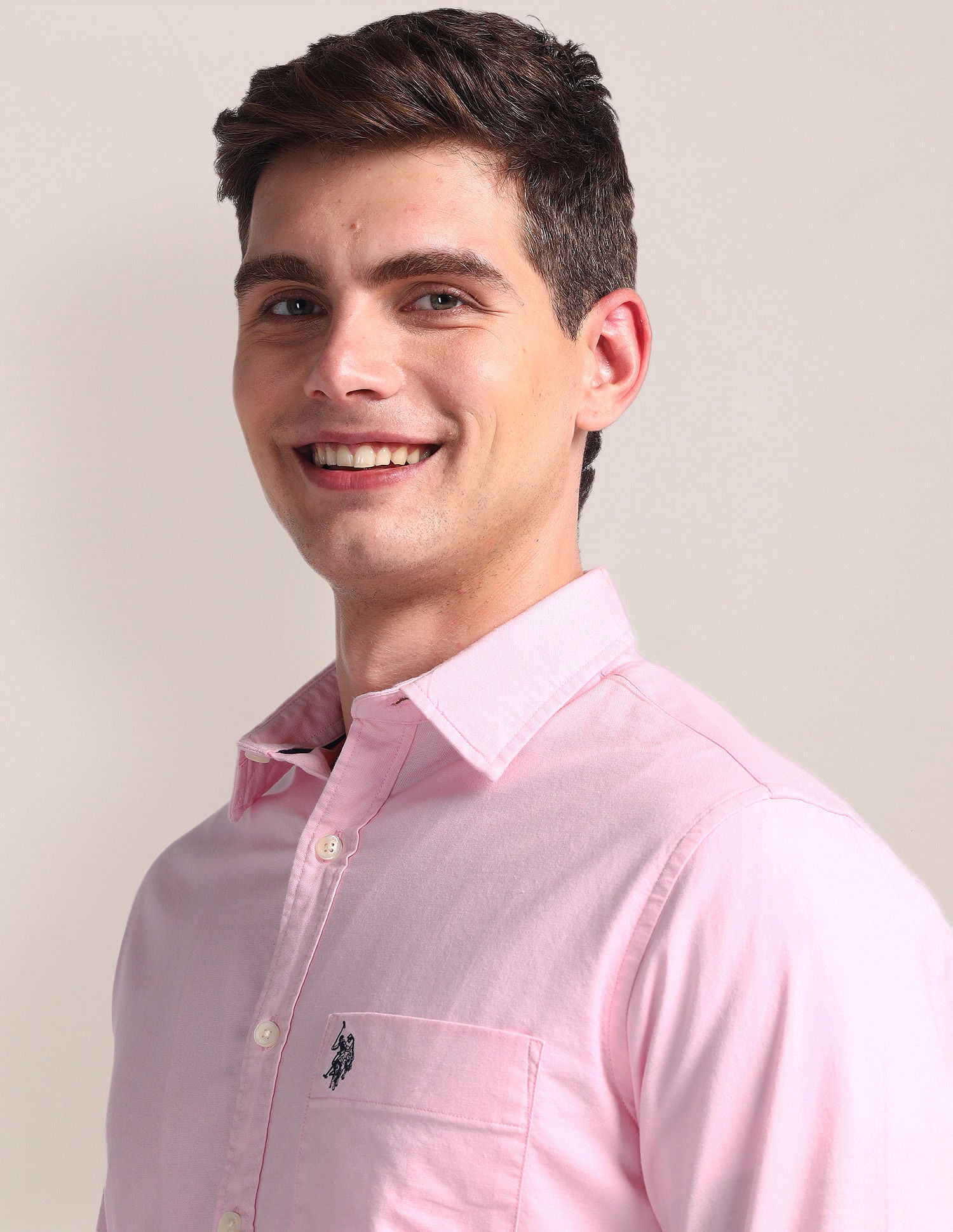 Solid Dobby Shirt Pink - U.S. Polo Assn. India | Large