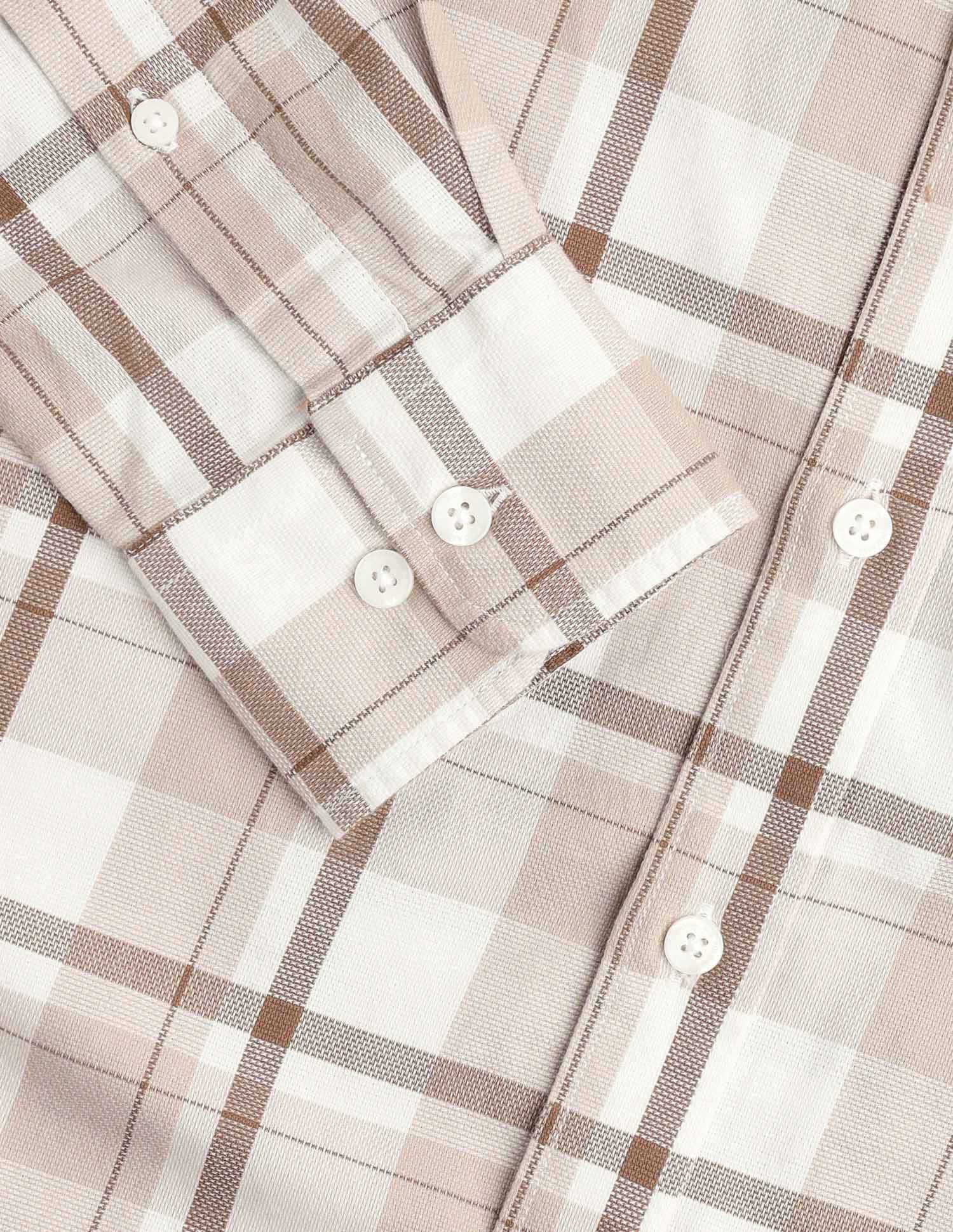 Tailored Fit Pure Cotton Shirt Beige - U.S. Polo Assn. India | Large