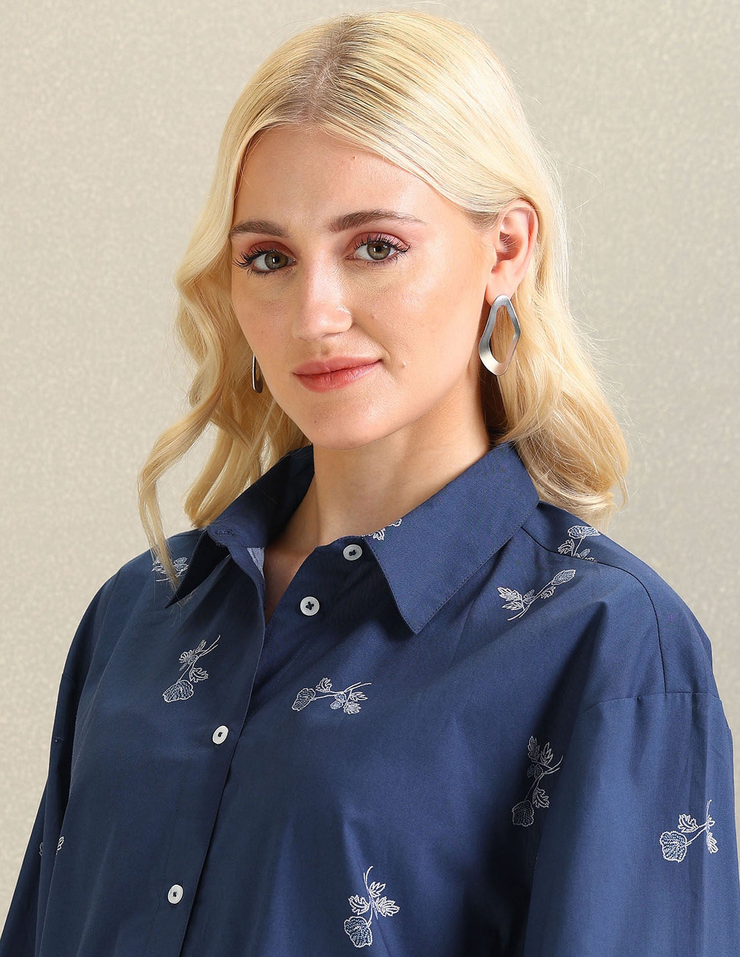 Pure Cotton Floral Shirt Blue - U.S. Polo Assn. India | Large