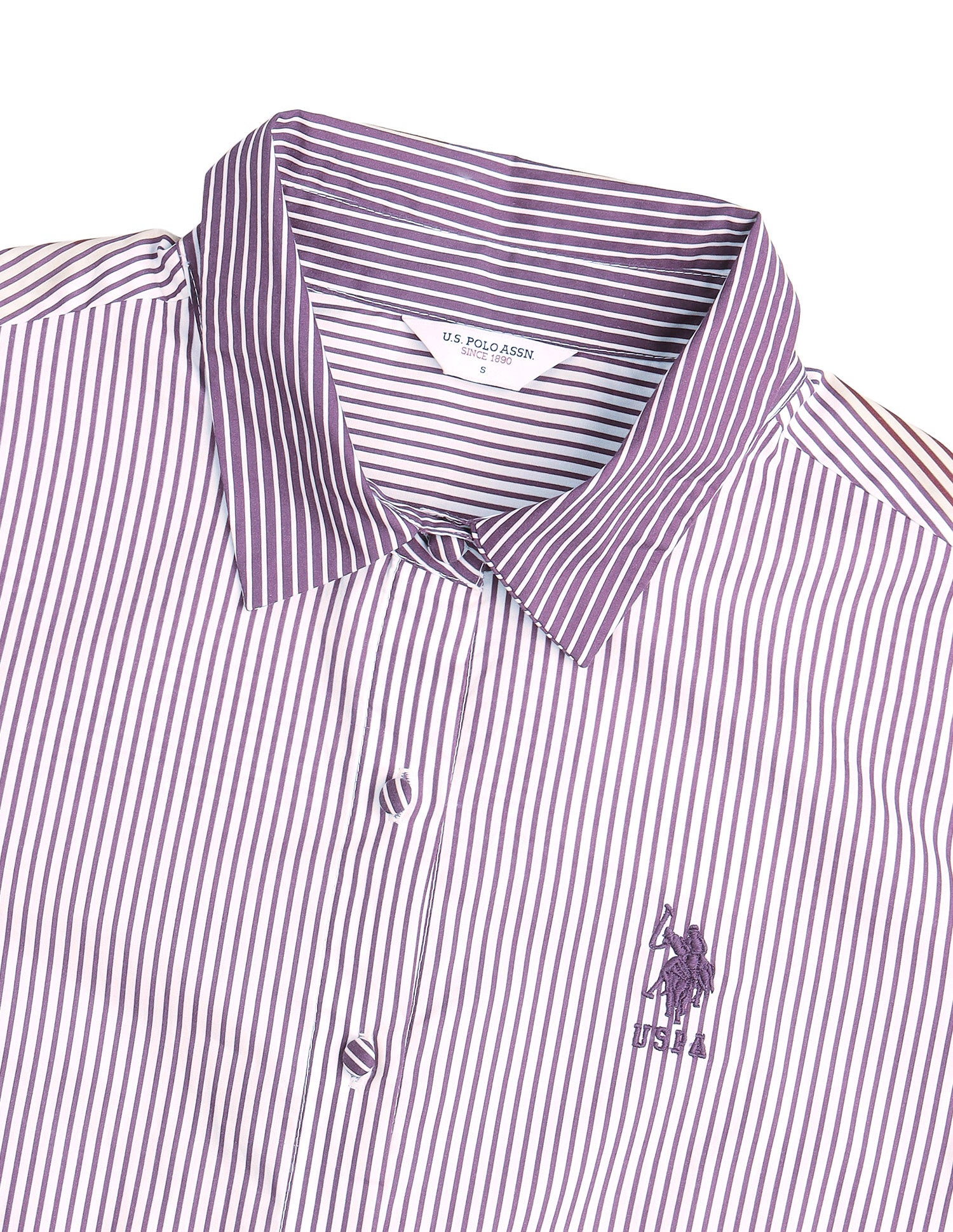 Vertical Striped Regular Fit Shirt Purple - U.S. Polo Assn. India | Large