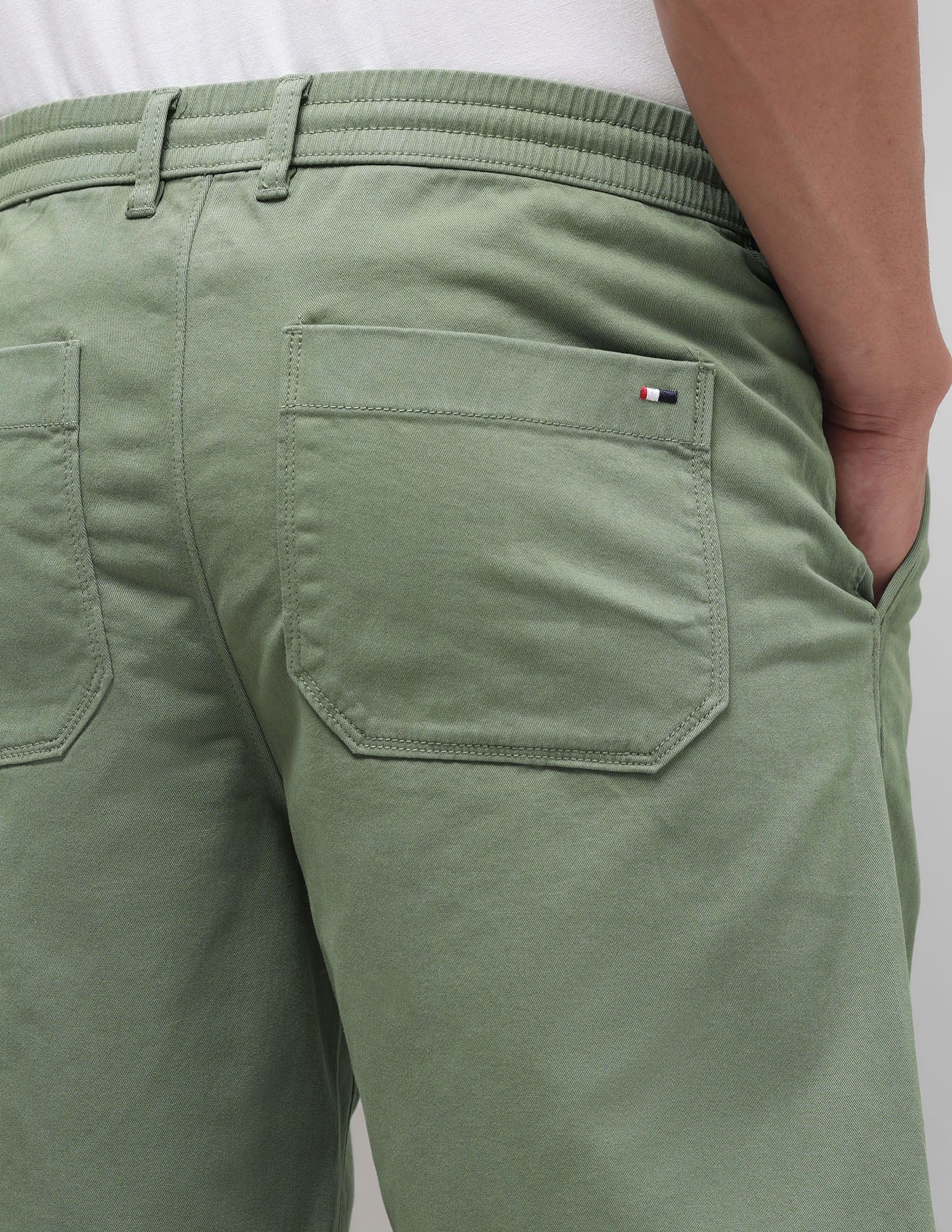 Slim Fit Solid Shorts Dark Olive - U.S. Polo Assn. India | Large