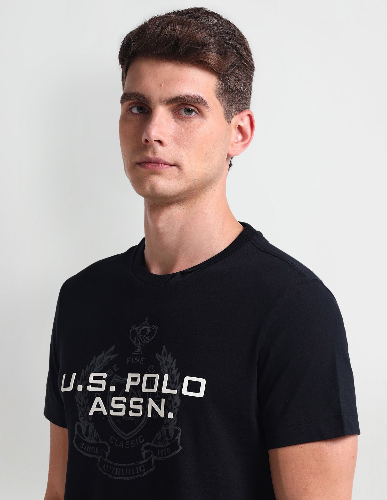 Muscle Fit Brand Print T-Shirt Black - U.S. POLO ASSN. | Large