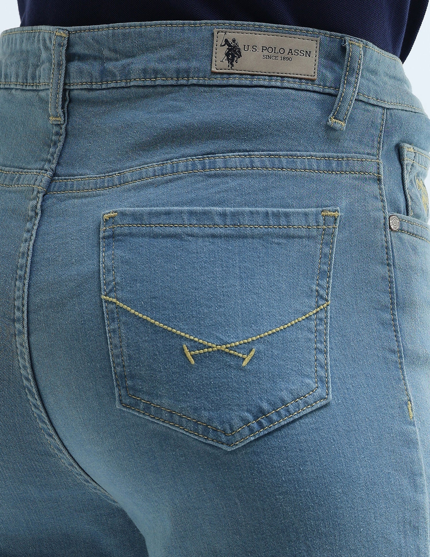 High Rise Flare Fit Jeans Light Blue - U.S. POLO ASSN. | Large