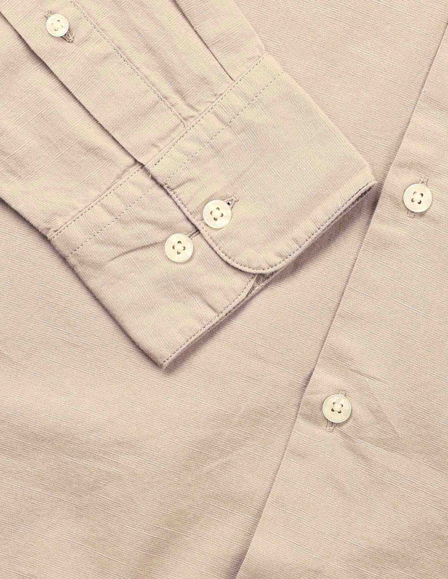 Solid Twill Tailored Fit Shirt Light Khaki - U.S. Polo Assn. India | Large