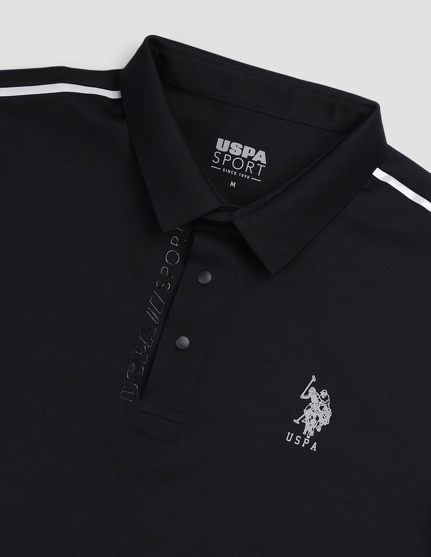 Solid Regular Fit Active Polo Shirt Black - U.S. POLO ASSN. | Large