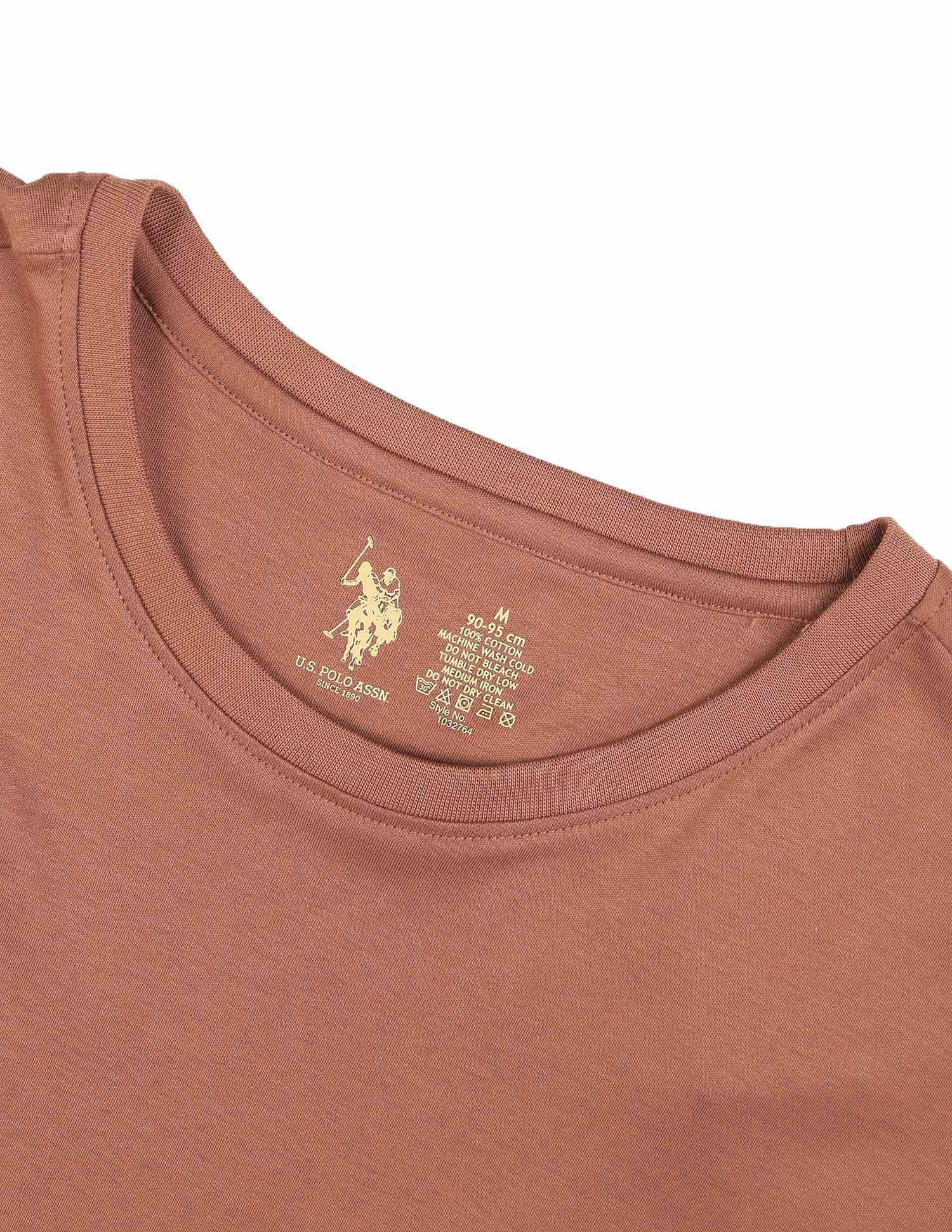 Supima Cotton Skin Safe Pe002 Lounge T-Shirt - Pack Of 1 Russet - U.S. Polo Assn. India | Large