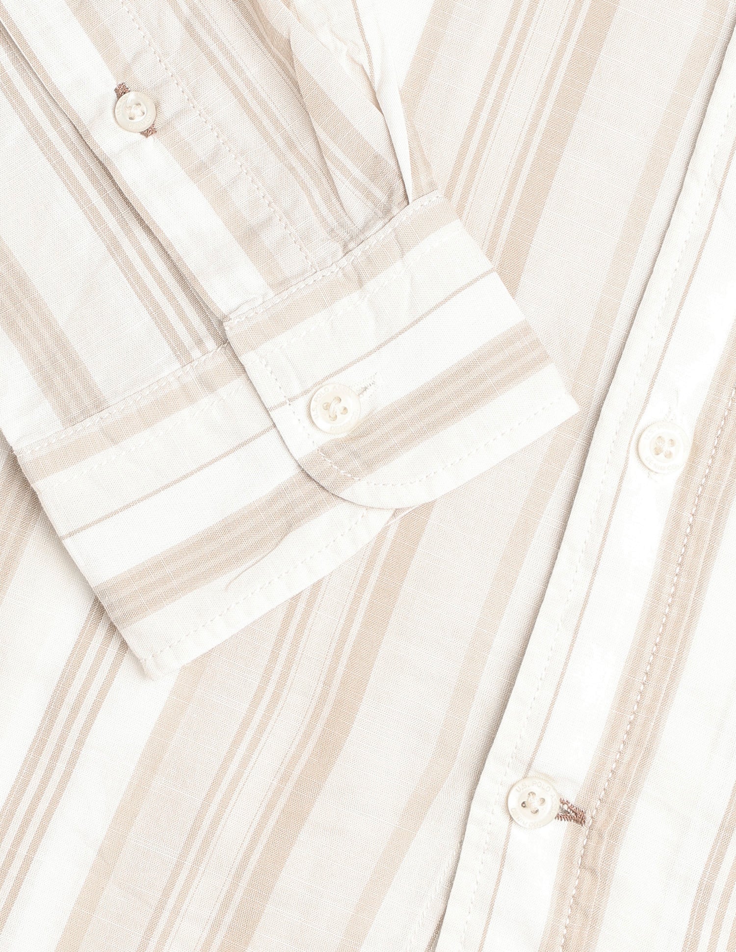 Vertical Striped Regular Fit Shirt Khaki - U.S. Polo Assn. India | Large