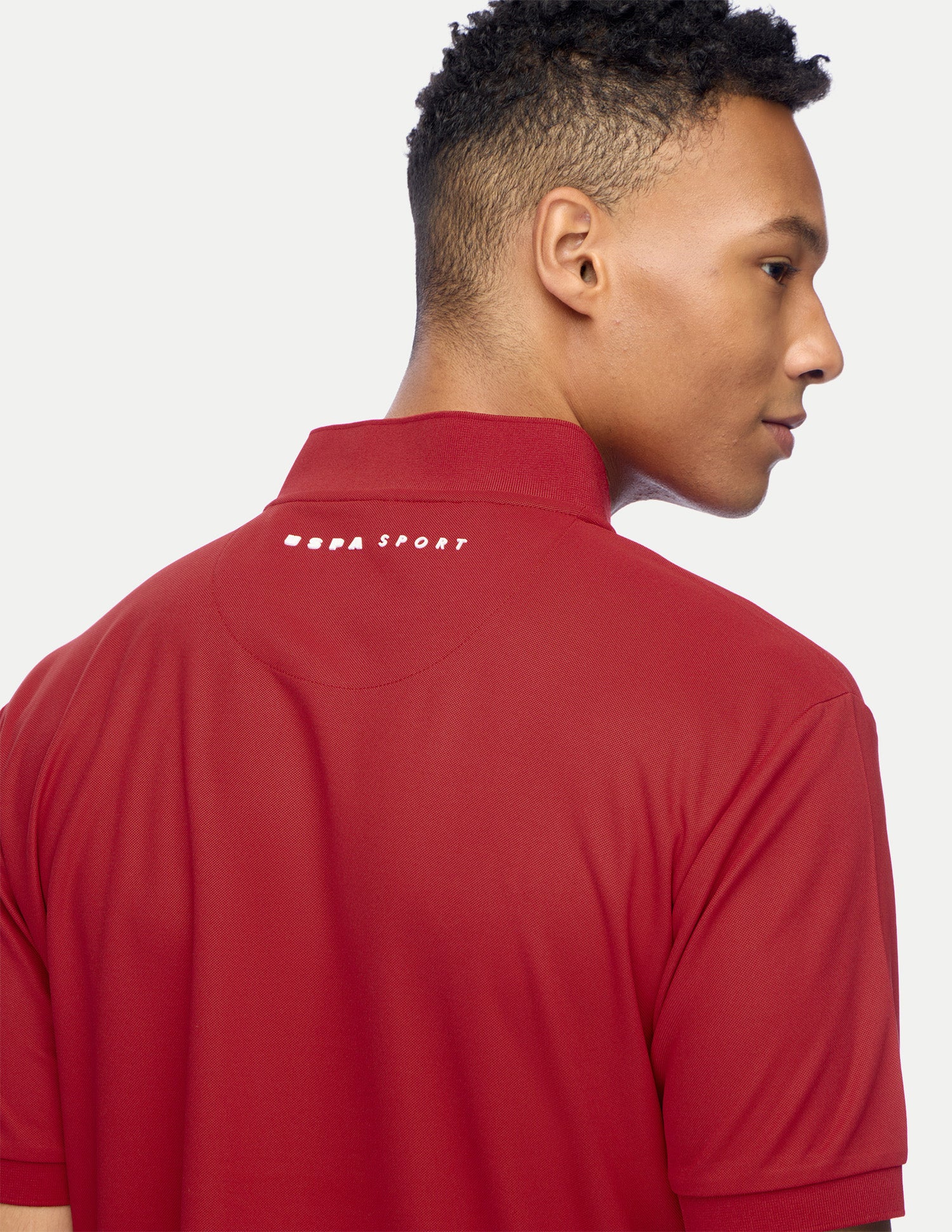 Brand Embossed Regular Fit Active Polo Shirt Red - U.S. Polo Assn. India | Large