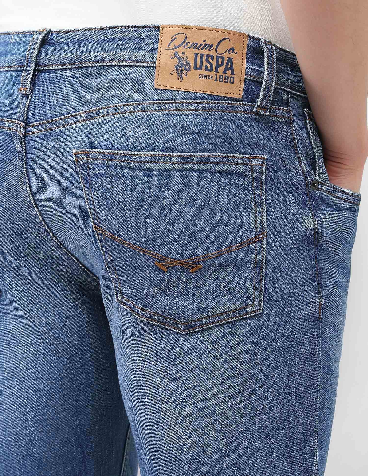 Brandon Slim Tapered Fit Blue Jeans Dark Blue - U.S. Polo Assn. India | Large