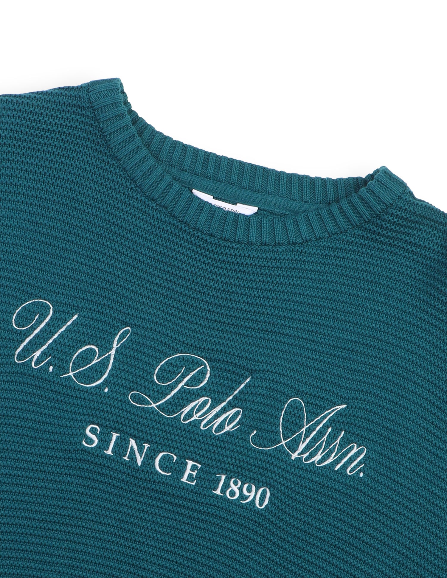 Brand Embroidered Regular Fit Sweater Teal - U.S. Polo Assn. India | Large