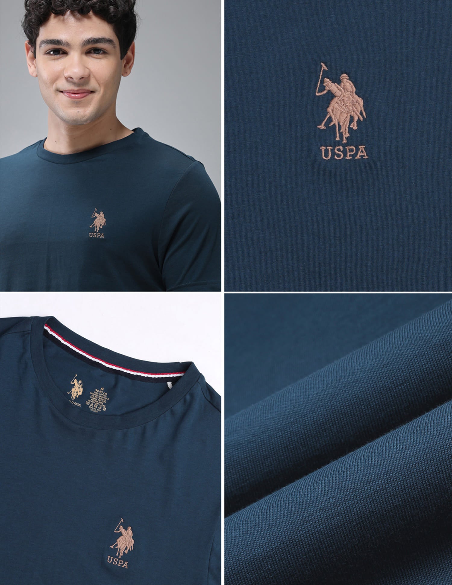Pure Cotton Comfort Fit I633 Lounge T-Shirt - Pack Of 1 Teal - U.S. Polo Assn. India | Large