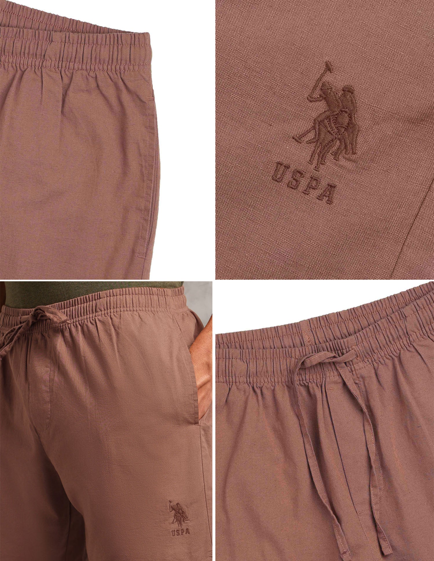 Cotton Linen PS001 Lounge Shorts - Pack Of 1 Caramal CafÃ© - U.S. POLO ASSN. | Large