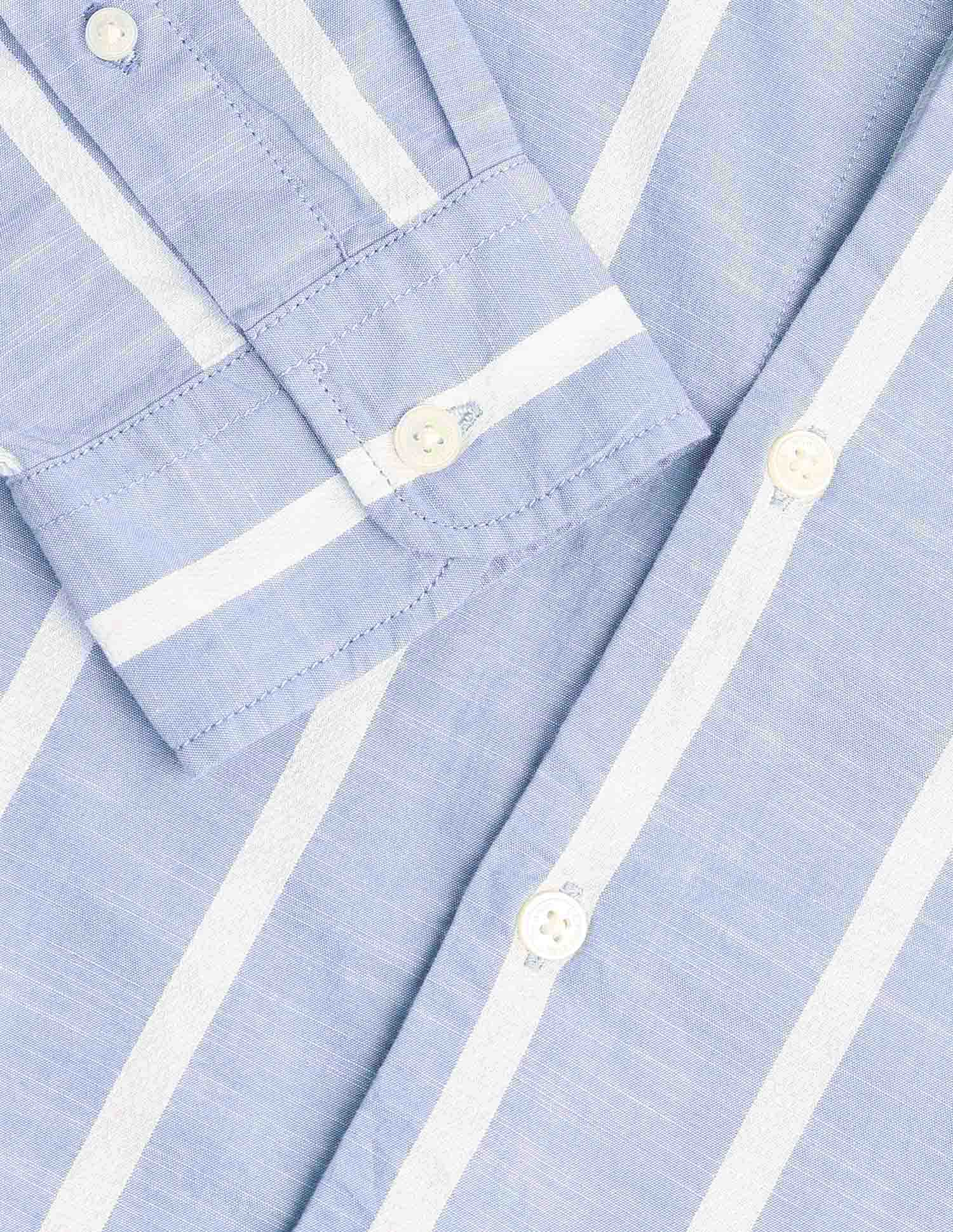 Vertical Striped Dobby Regular Fit Shirt Blue - U.S. Polo Assn. India | Large