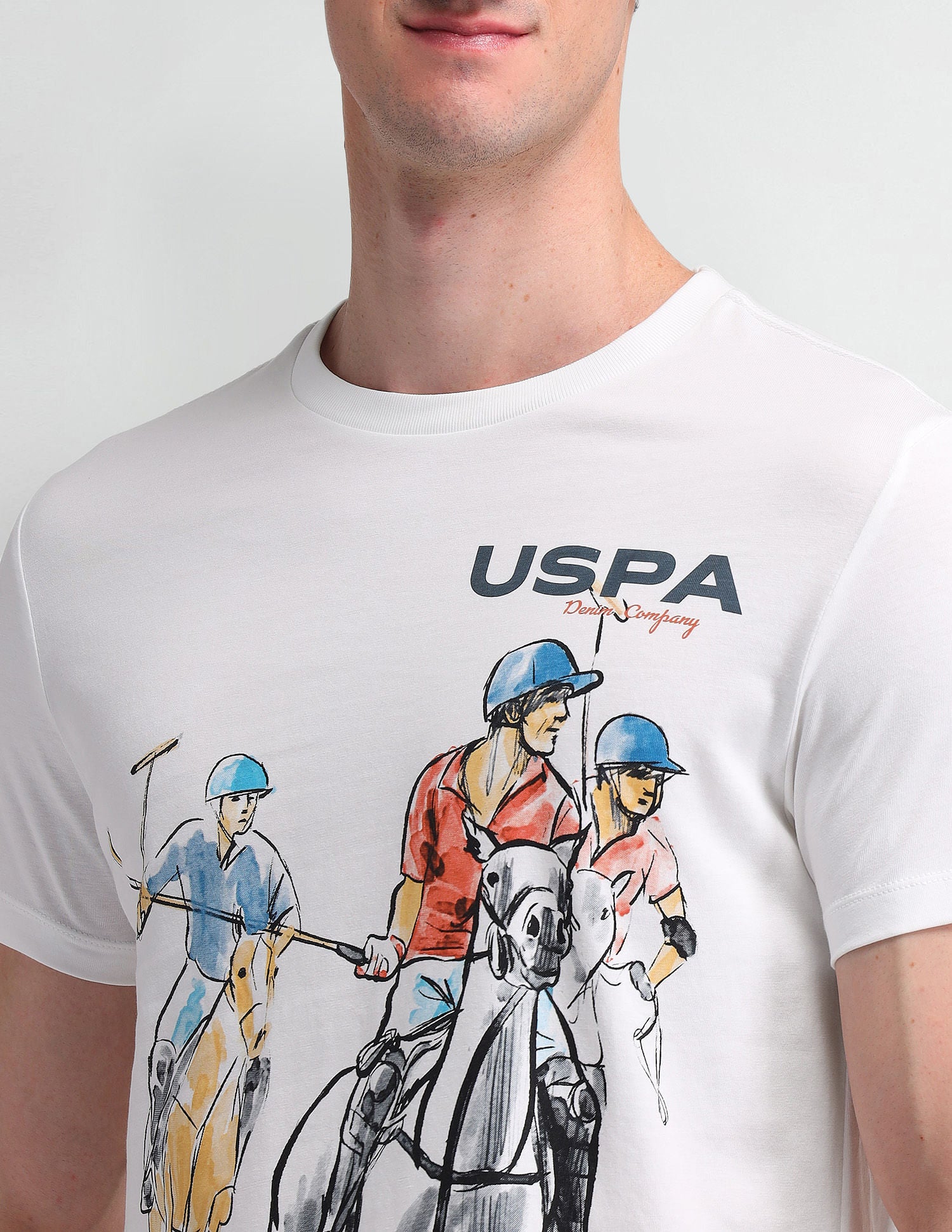 Slim Fit Graphic Printed T-Shirt White - U.S. POLO ASSN. | Large