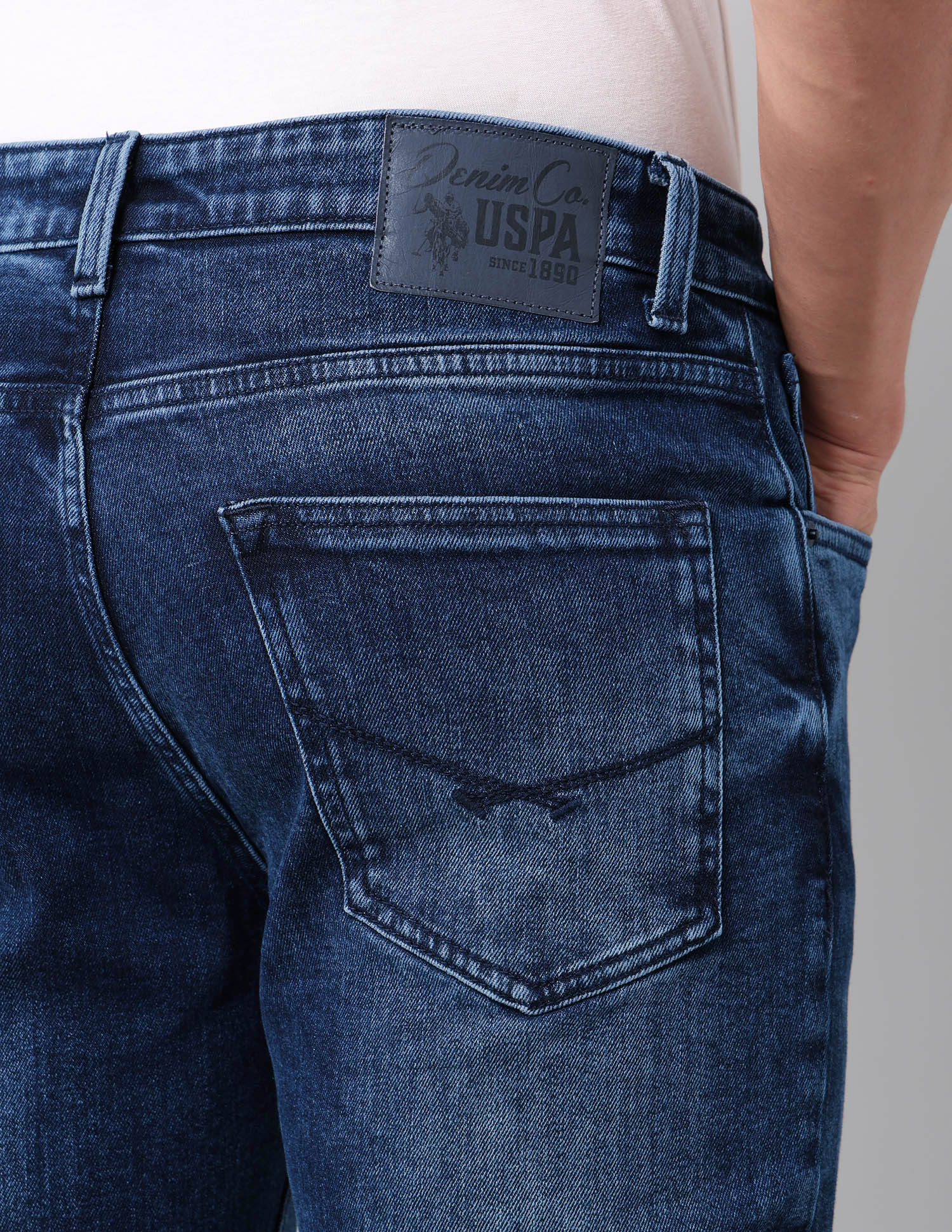 Cole Comfort Cropped Fit Blue Jeans Blue - U.S. Polo Assn. India | Large