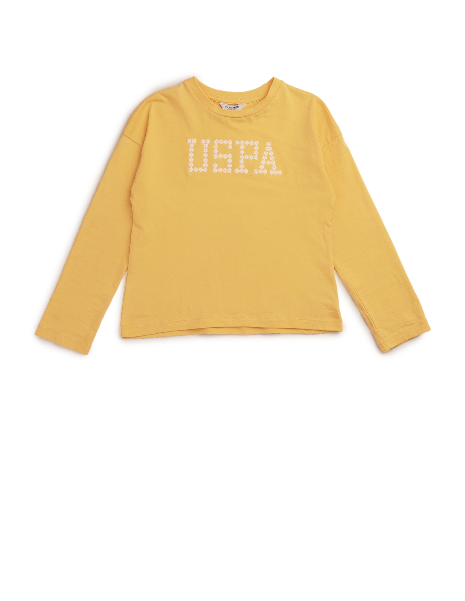 Girls Brand Embroidered Regular Fit Top Yellow - U.S. POLO ASSN. | Large