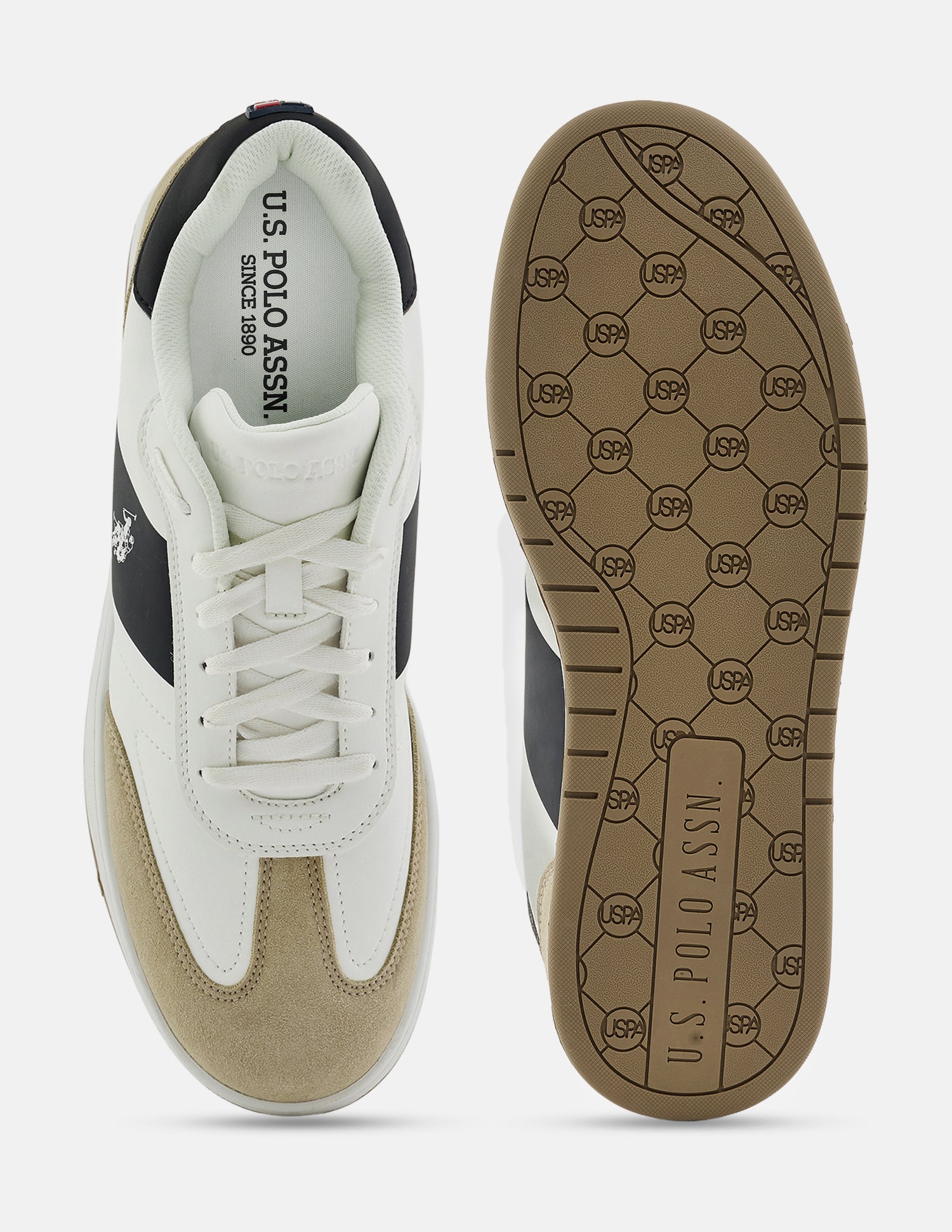 Colour Blocked Finley Suede Sneakers Beige - U.S. Polo Assn. India | Large